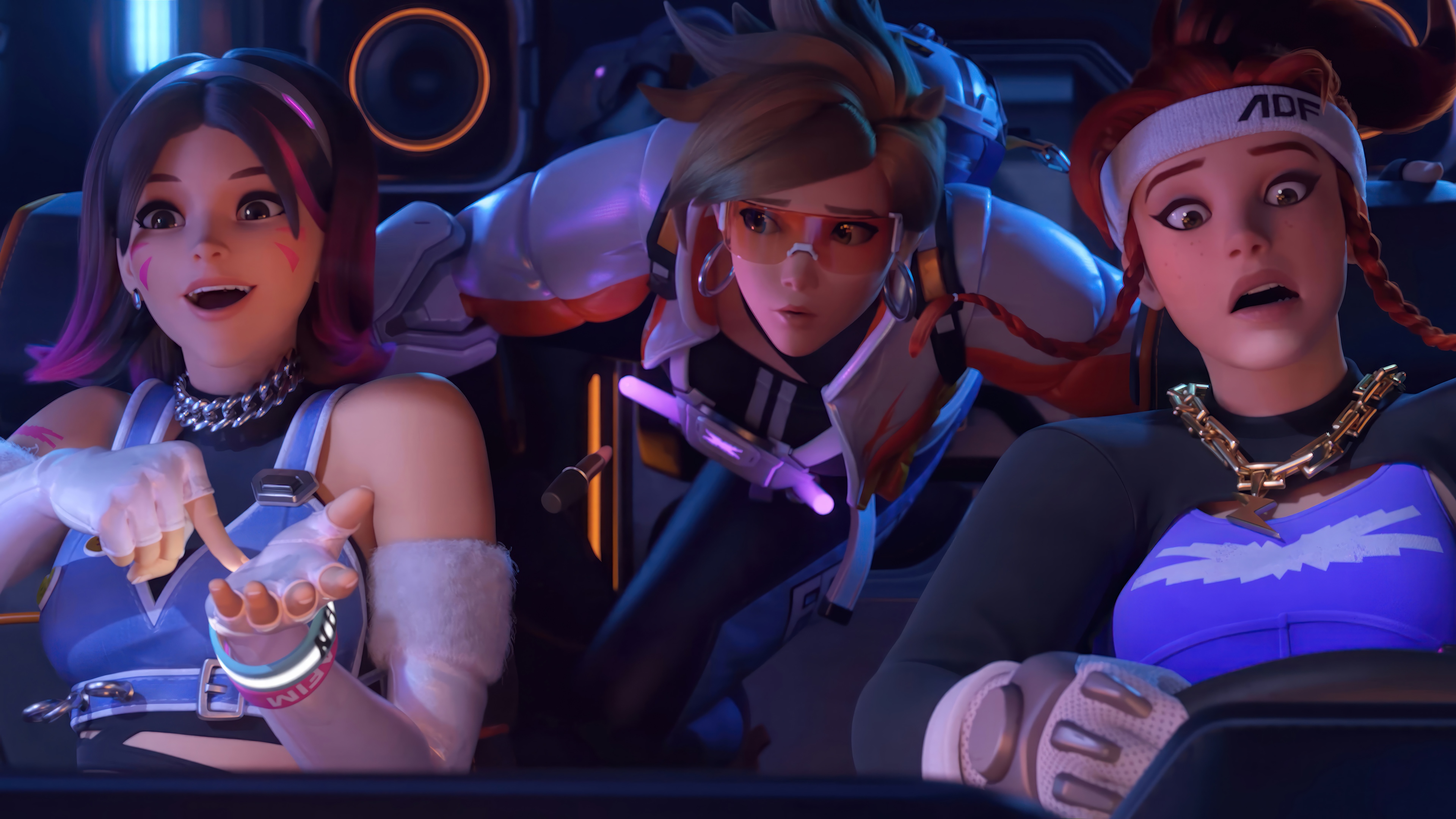 Overwatch 2 Le Sserafim D.Va Tracer Brigitte 4K HD Wallpaper