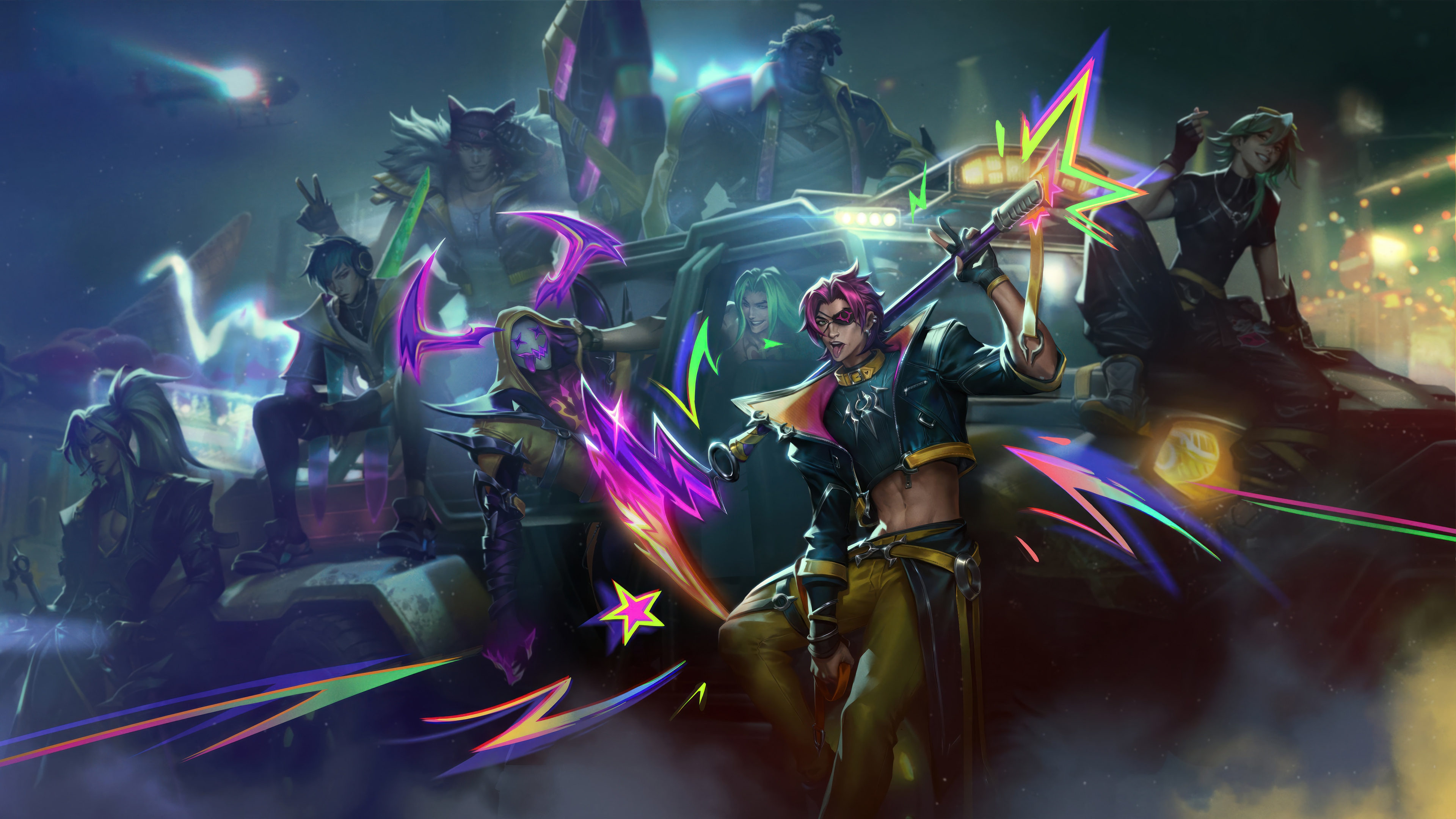 Heartsteel League of Legends characters on a vehicle HD Wallpaper