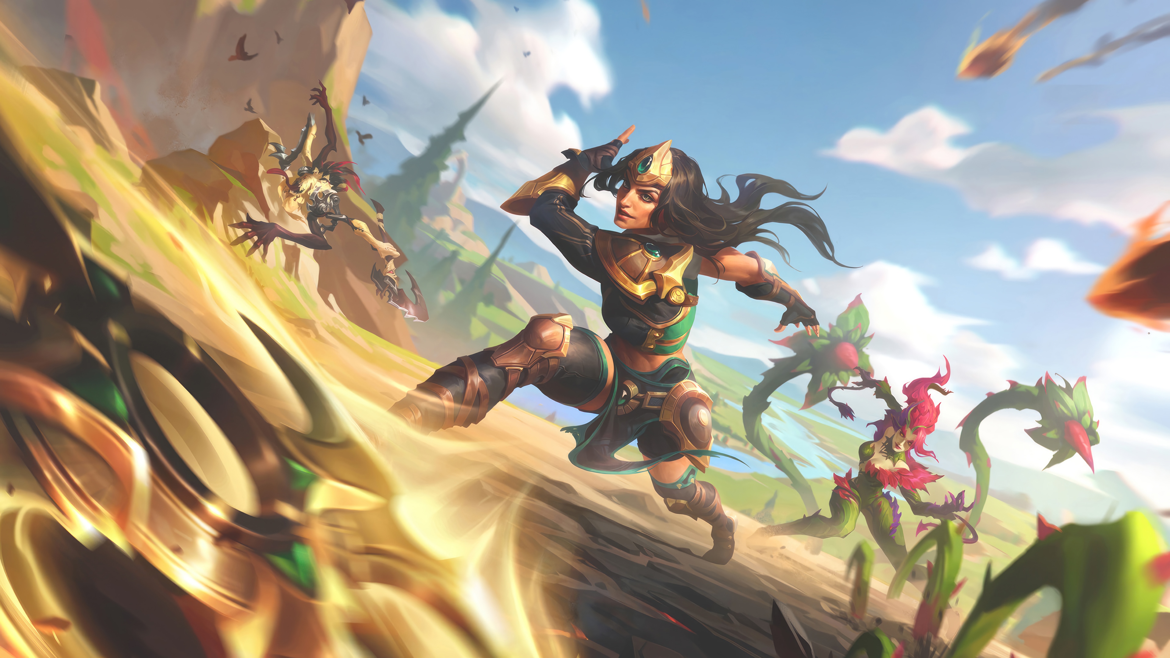 Sivir and Zyra in League of Legends HD Wallpaper