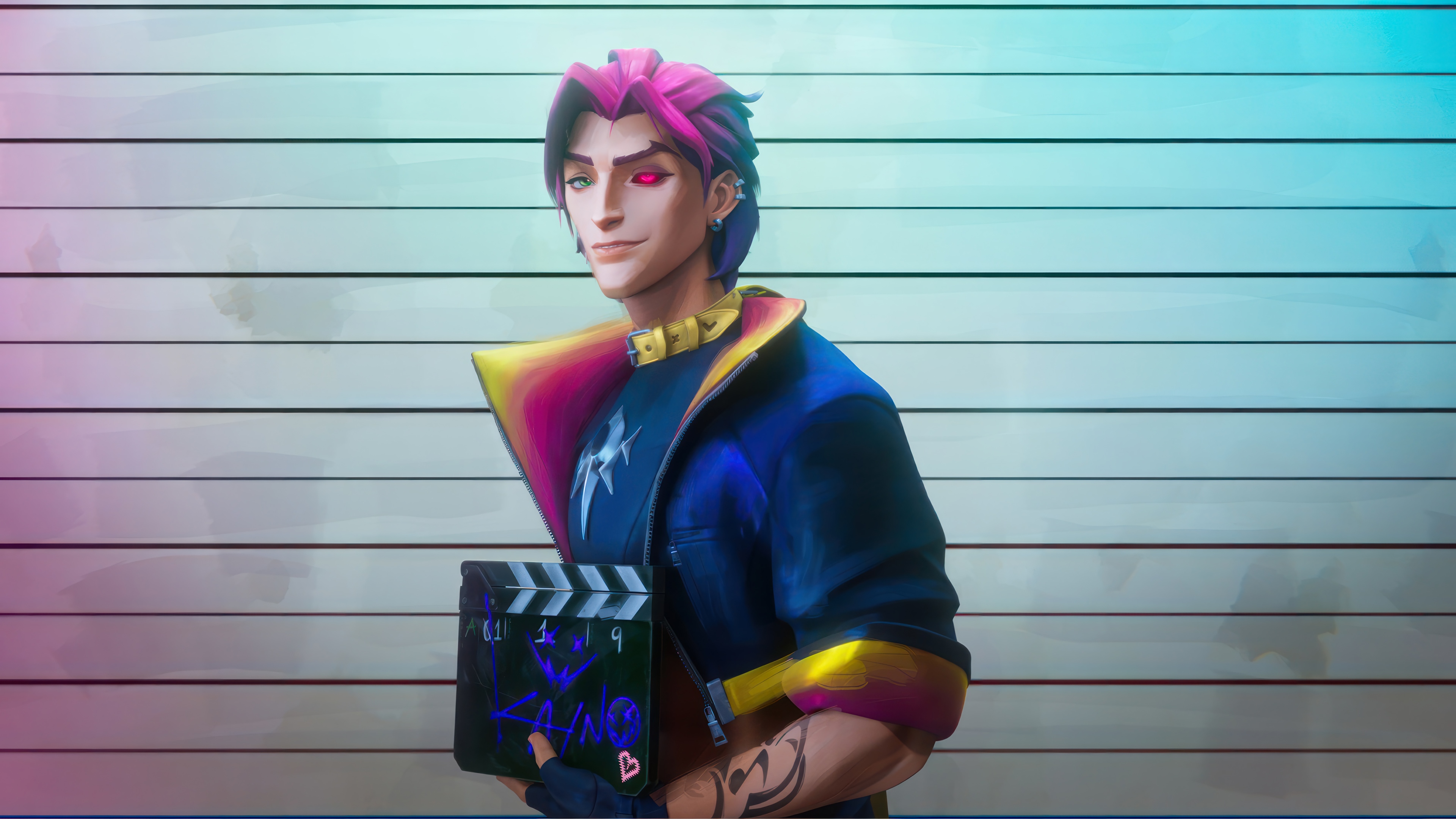 Kayn from League of Legends holding a clapperboard HD Wallpaper