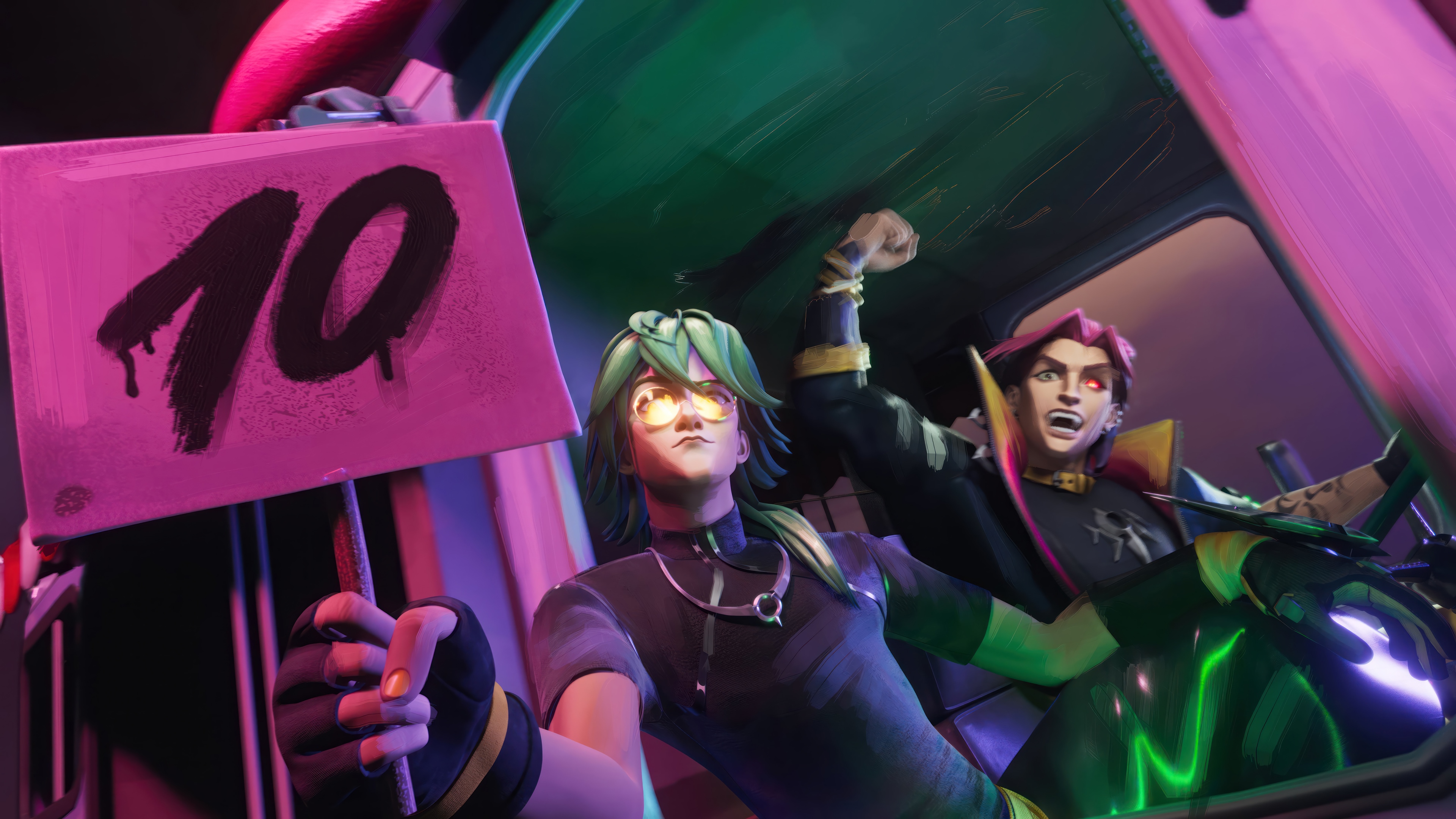 Heartsteel Ezreal and Kayn with sign 4K HD Wallpaper