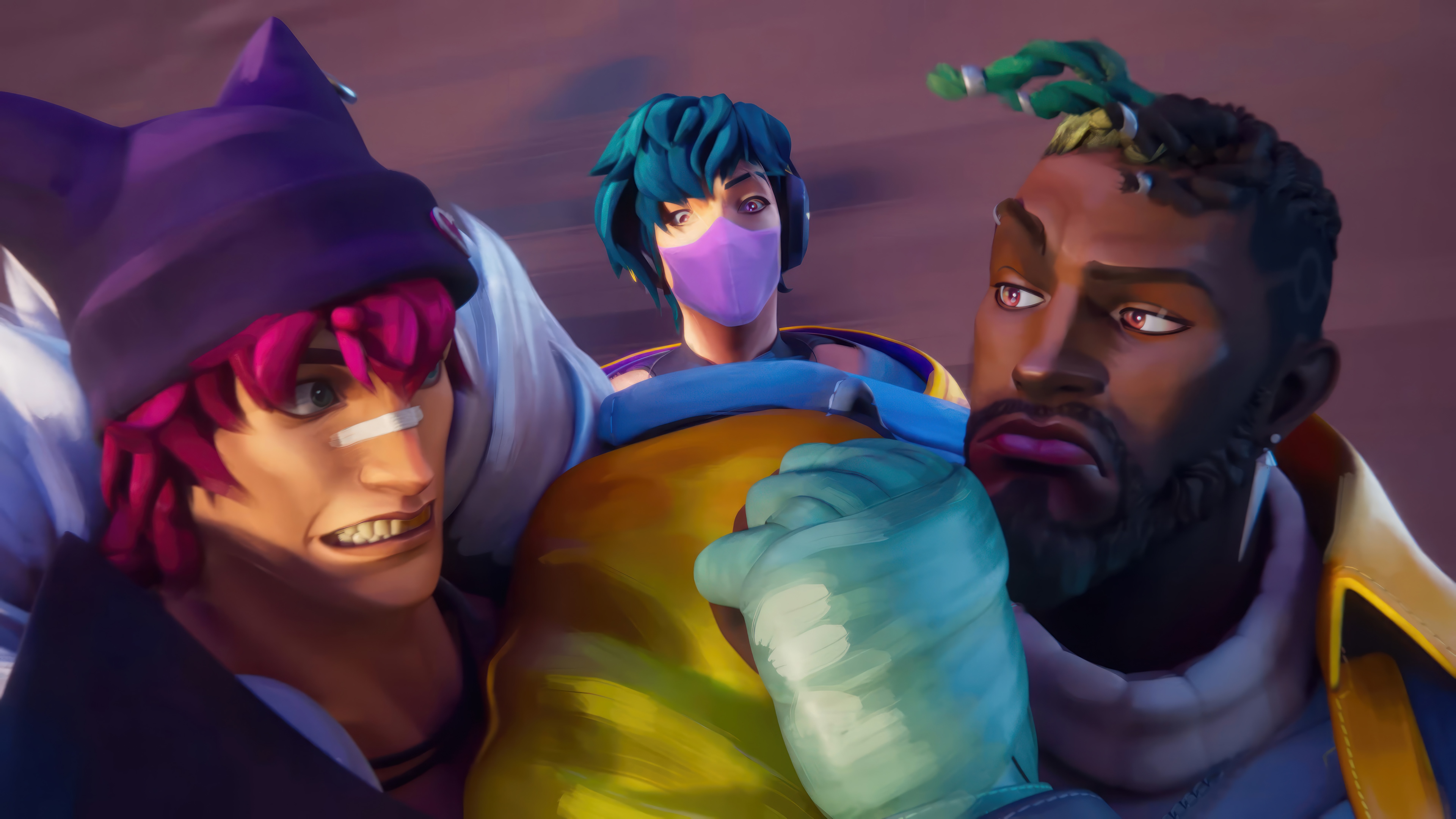 Heartsteel Sett, Aphelios, and Ezreal in 4K HD Wallpaper