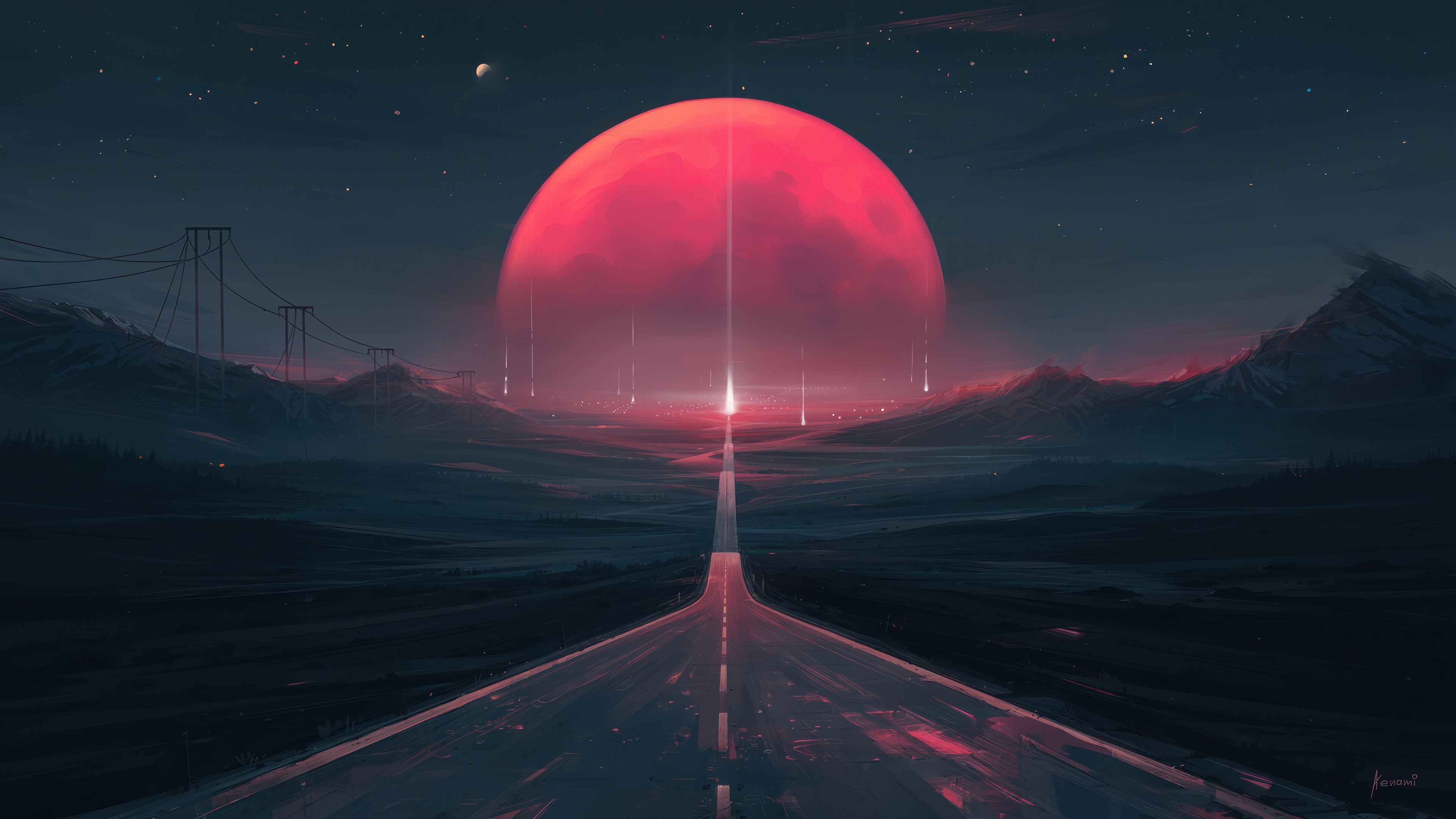 Digital Art 4K Road Scenery HD Wallpaper