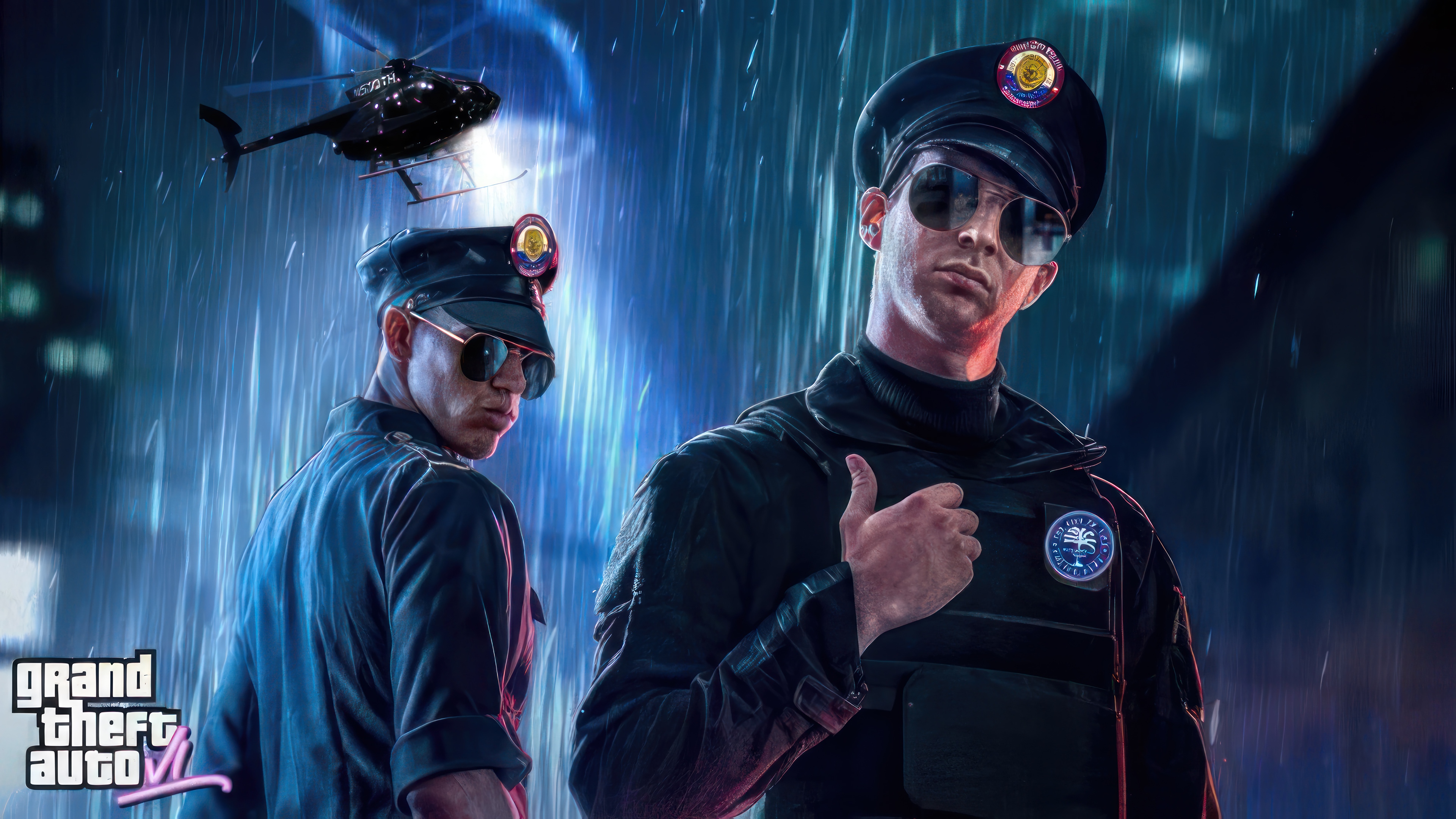 Grand Theft Auto VI 4K Poster with Cops HD Wallpaper