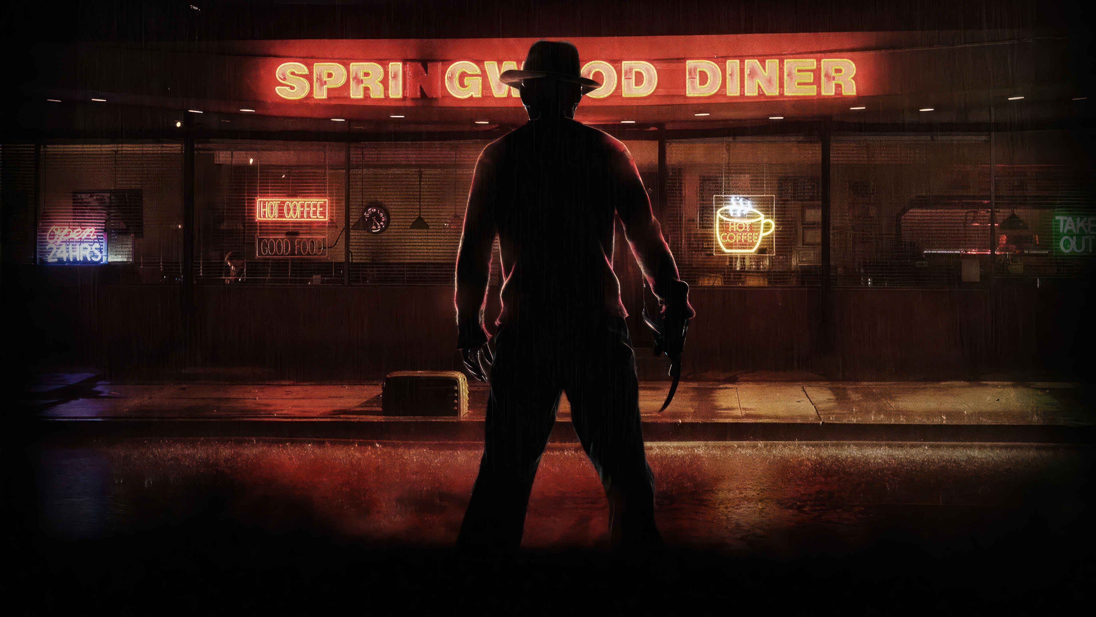 Freddy Krueger at Springwood Diner 4K HD Wallpaper
