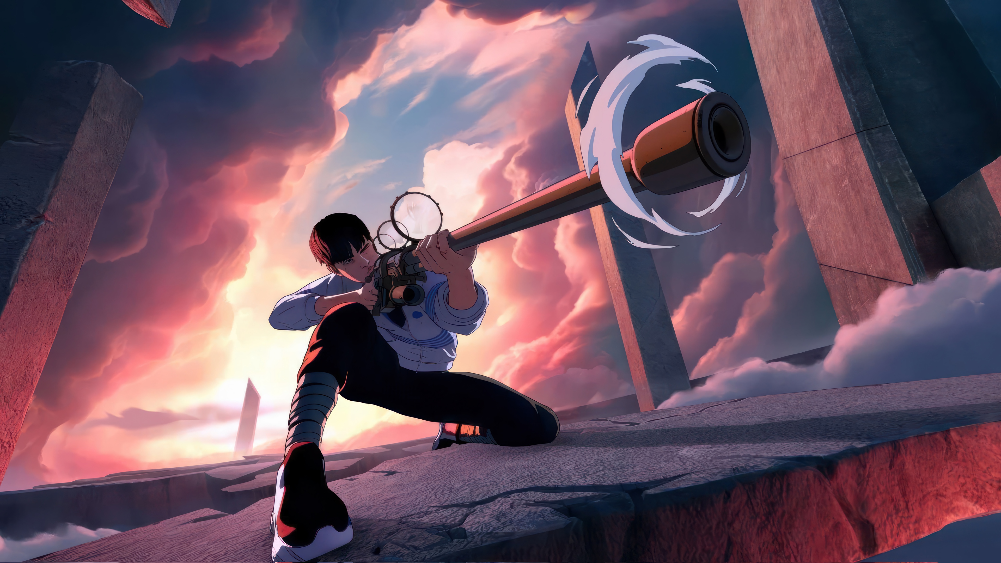 League of Legends Deft aiming a sniper rifle 4K HD Wallpaper