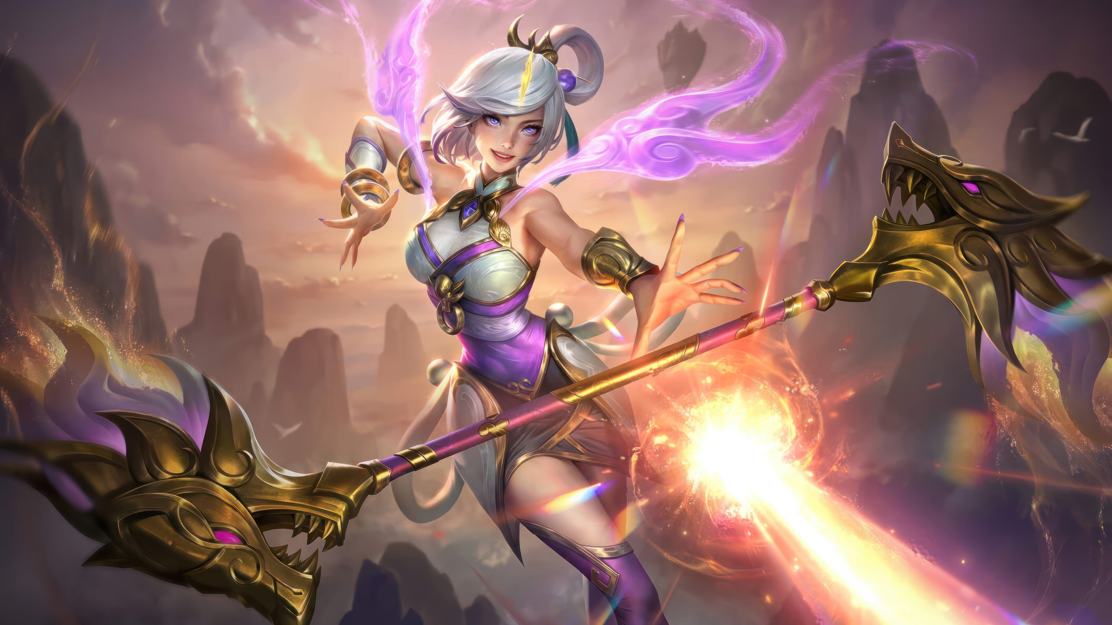 Lux from League of Legends in 4K Splash Art HD Wallpaper