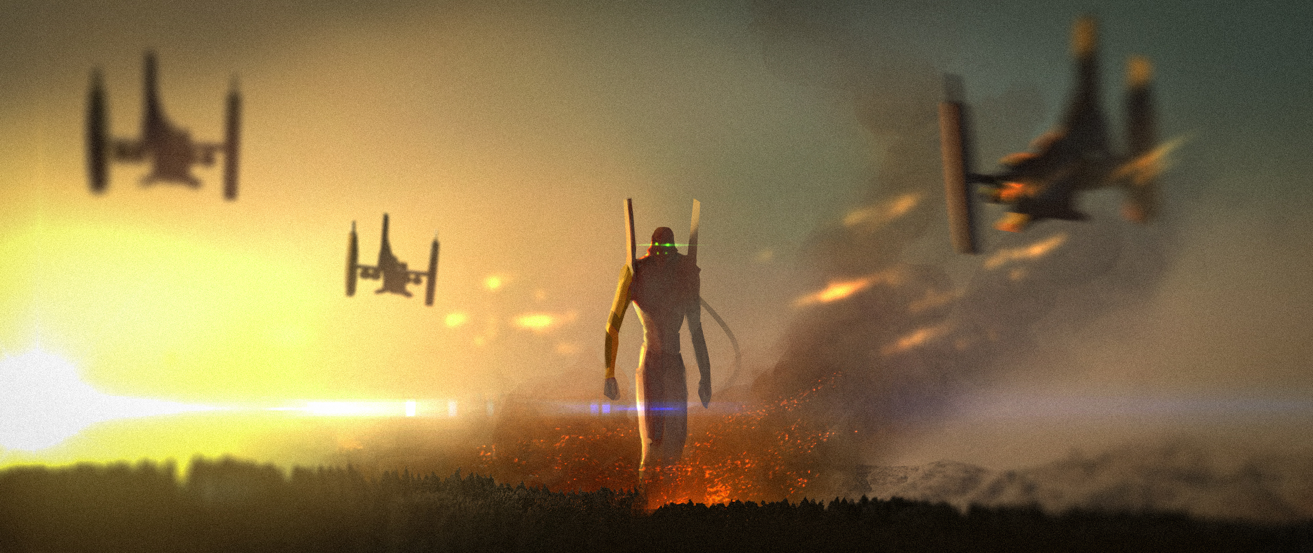 Evangelion Unit-01 from Neon Genesis Evangelion in battle HD Wallpaper
