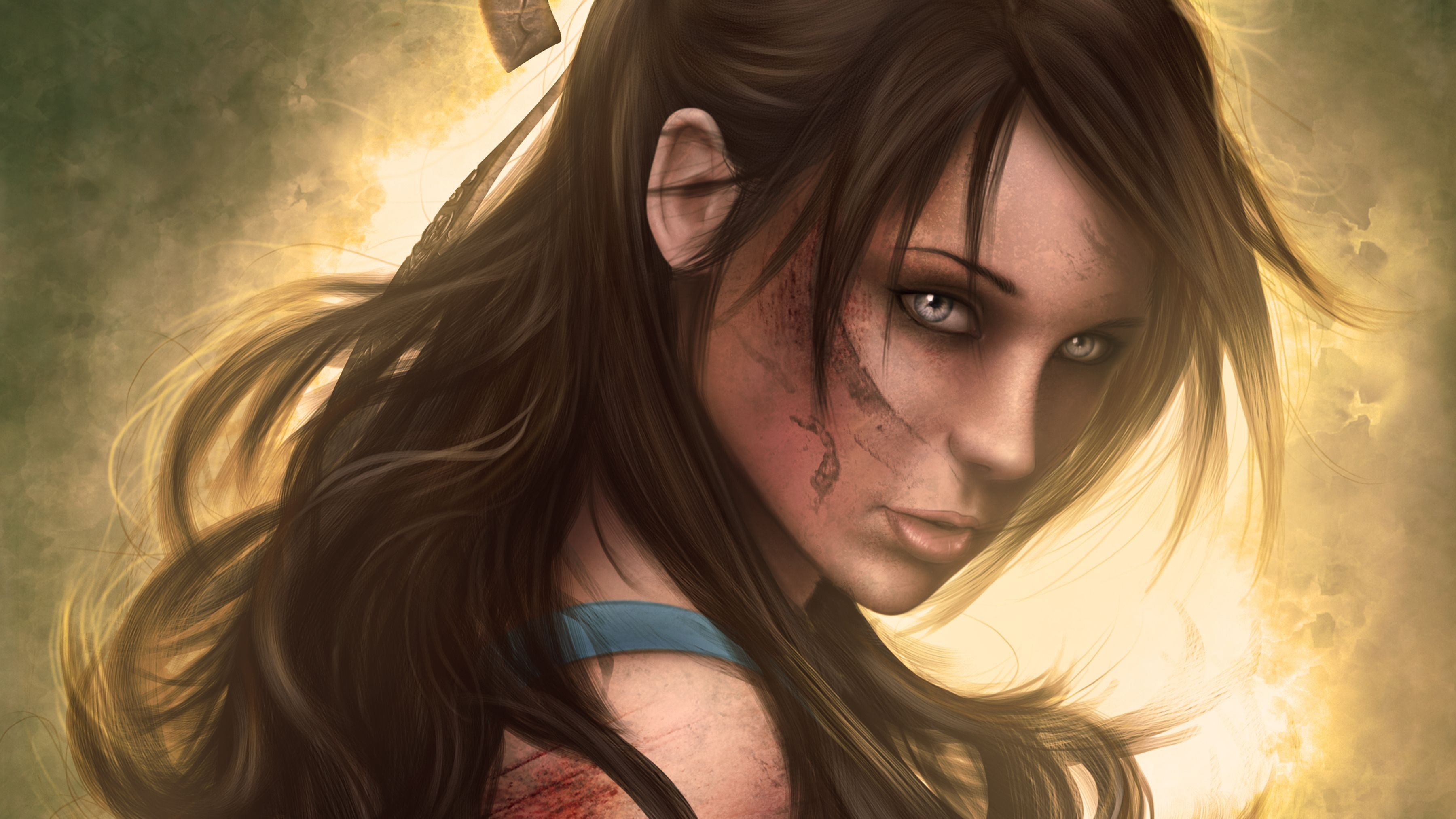 Lara Croft from Tomb Raider artwork HD Wallpaper