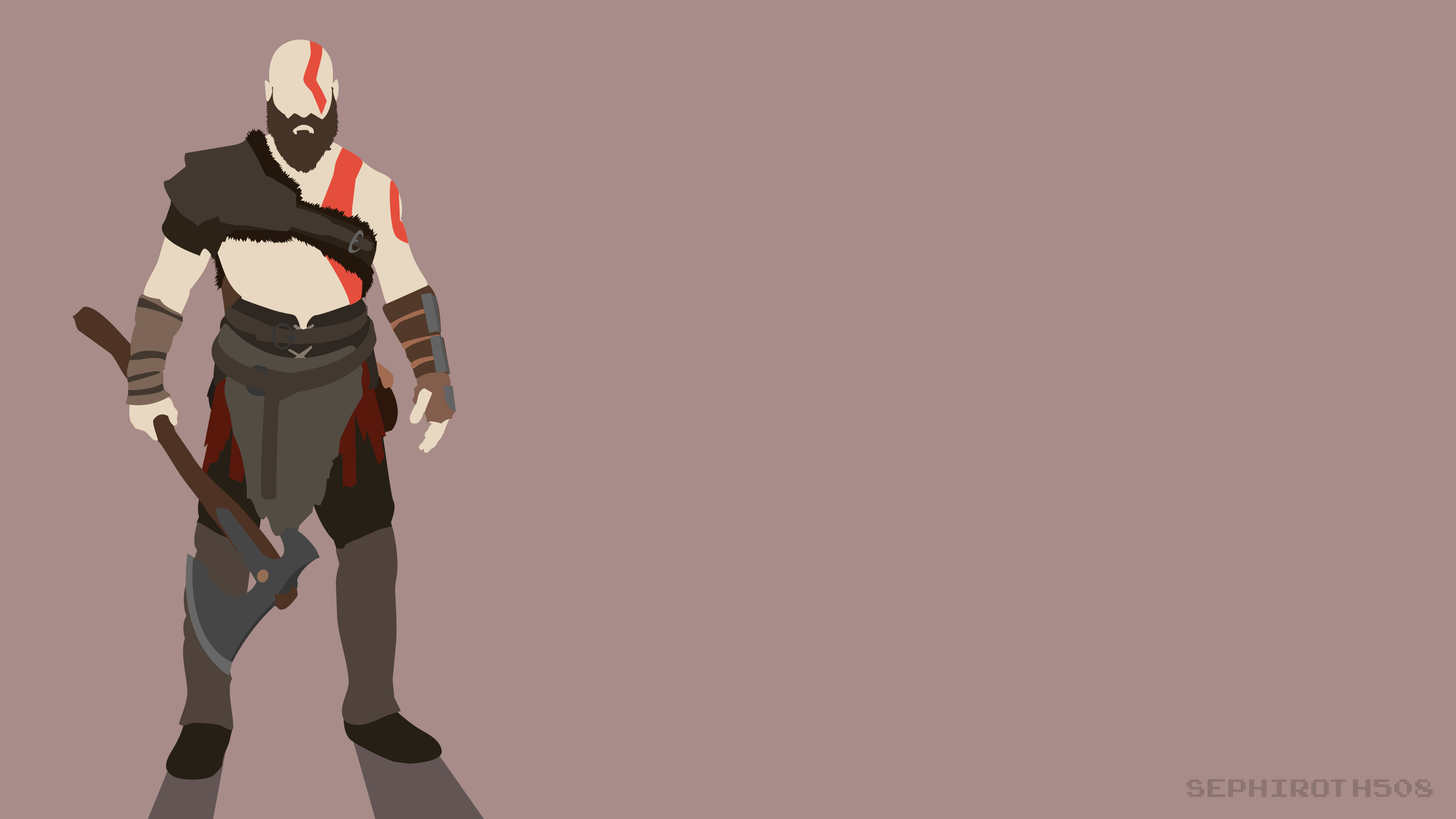 Kratos from God of War with Leviathan Axe HD Wallpaper