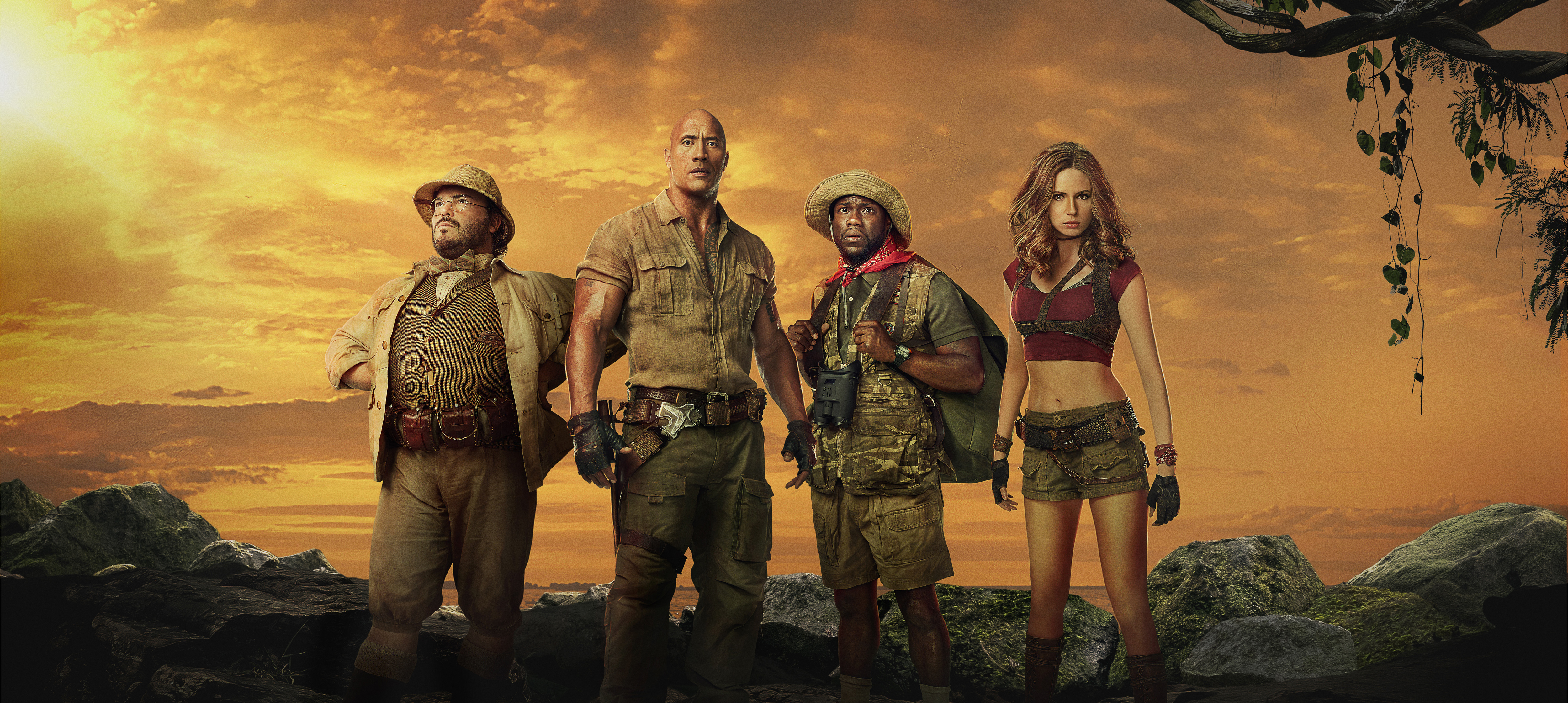 Jumanji: Welcome to the Jungle cast HD Wallpaper