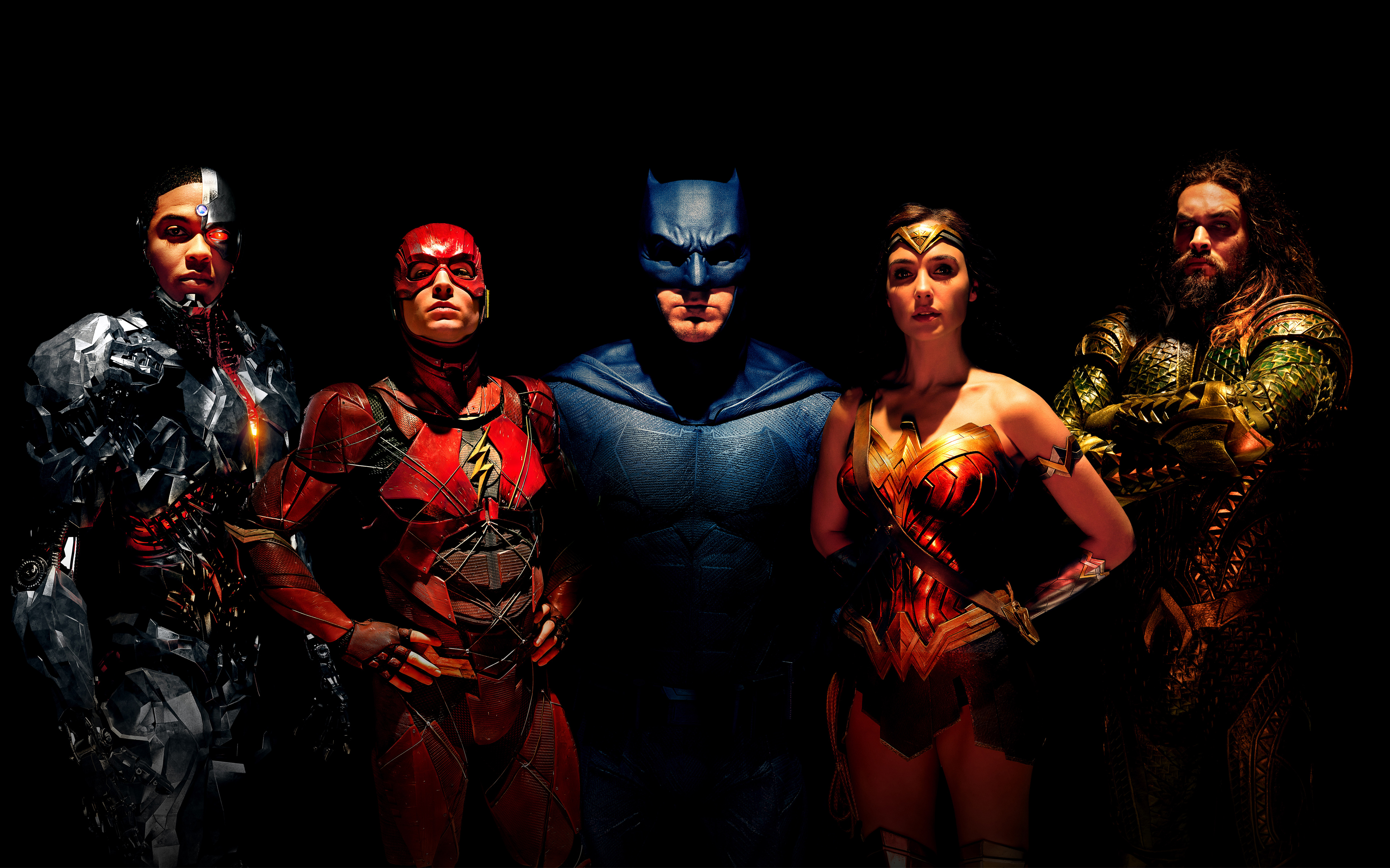 Justice League: Batman, Cyborg, Flash, Wonder Woman, Aquaman HD Wallpaper