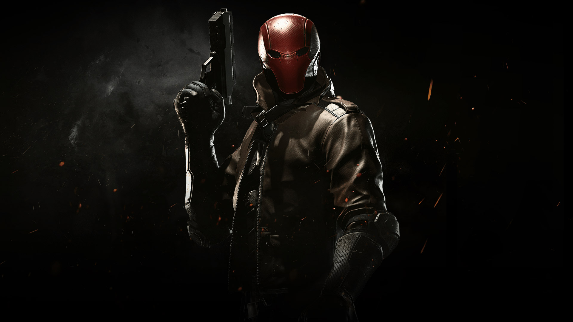 Red Hood from Injustice 2 holding a gun HD Wallpaper