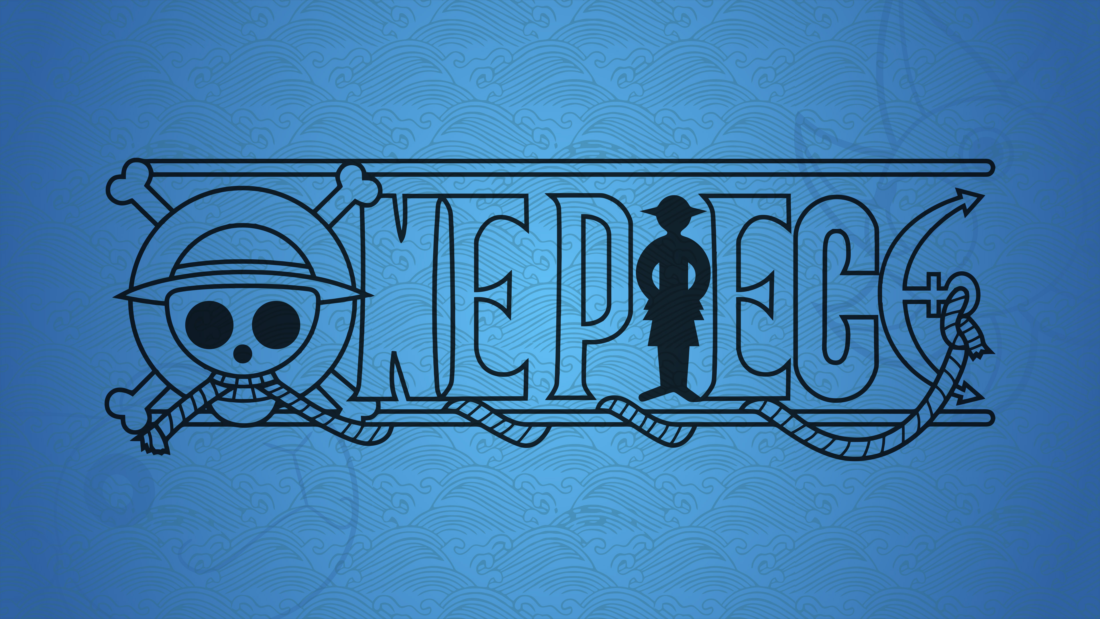 One Piece Logo with Straw Hat Jolly Roger HD Wallpaper