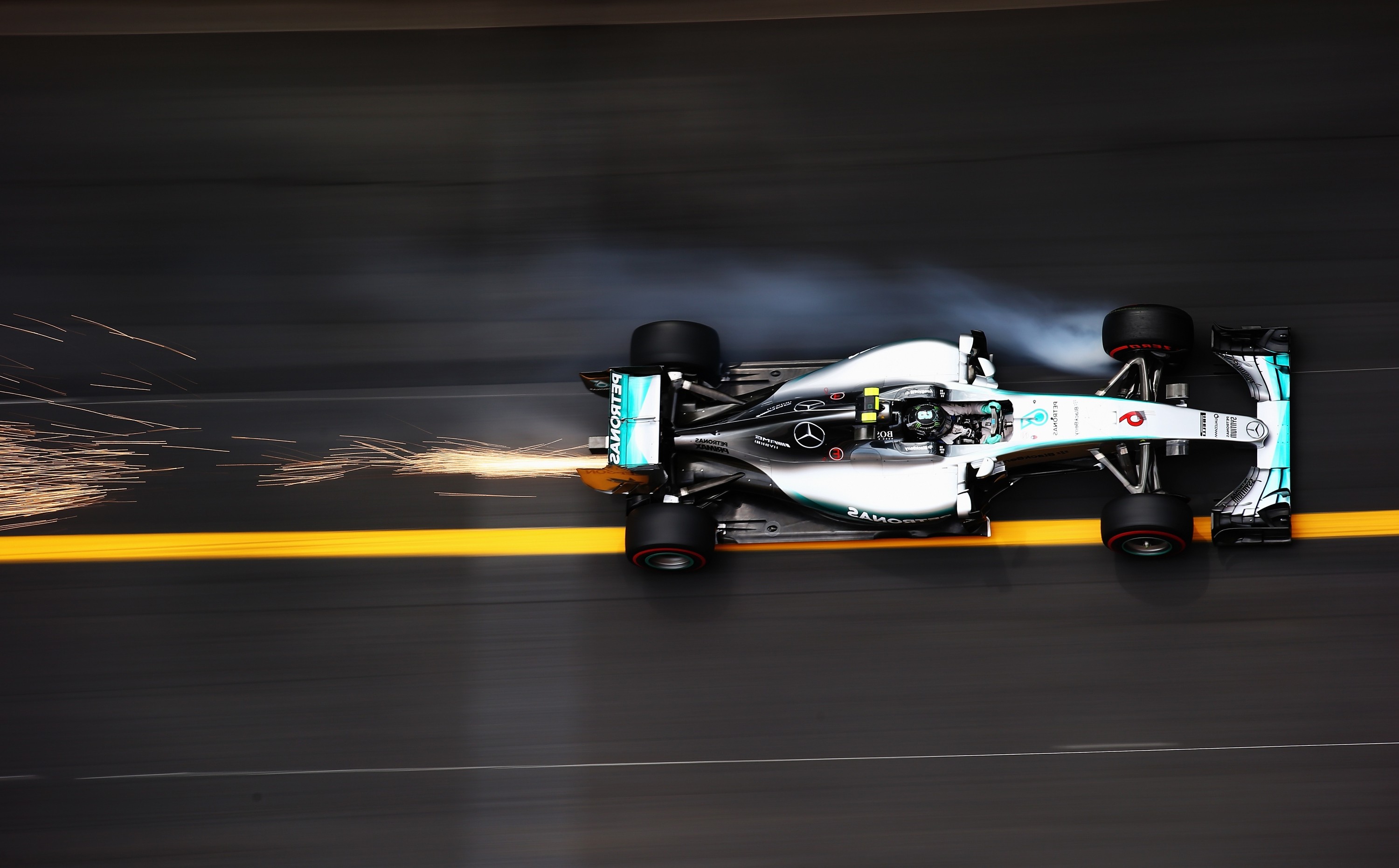 Mercedes-AMG F1 W07 Hybrid Formula 1 car on track HD Wallpaper