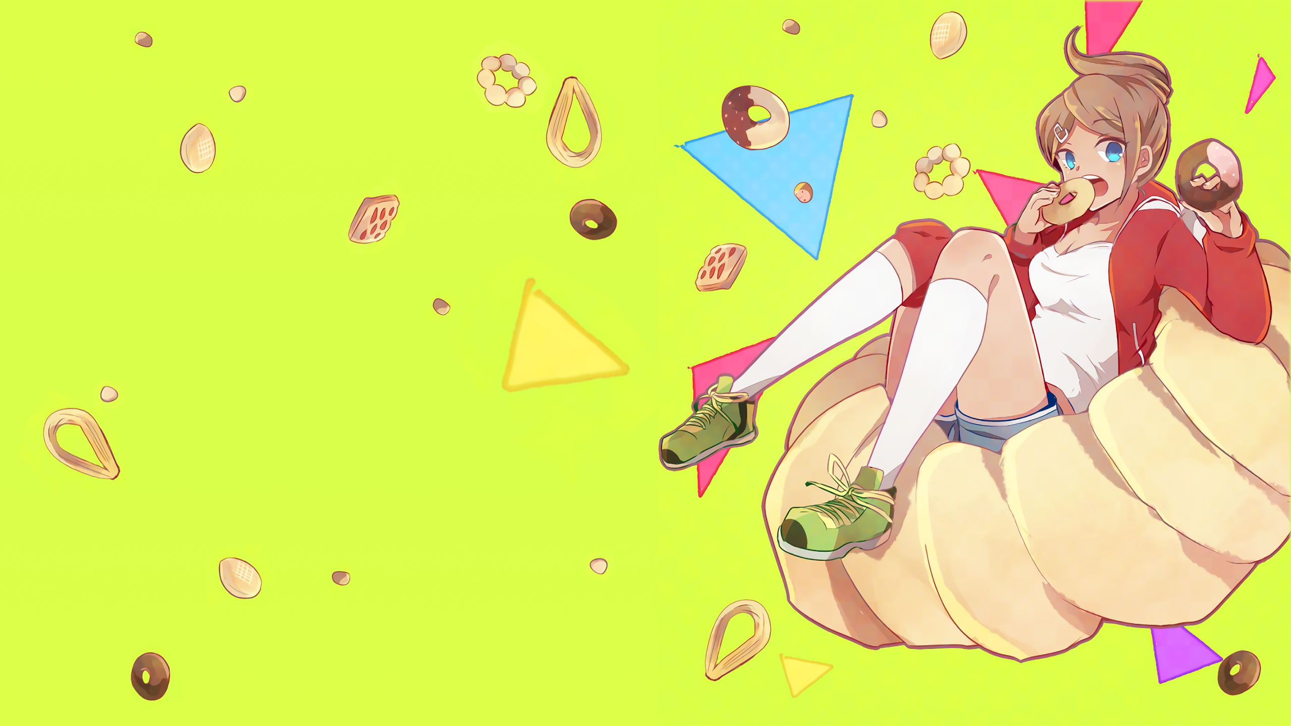 Aoi Asahina eating donuts HD Wallpaper
