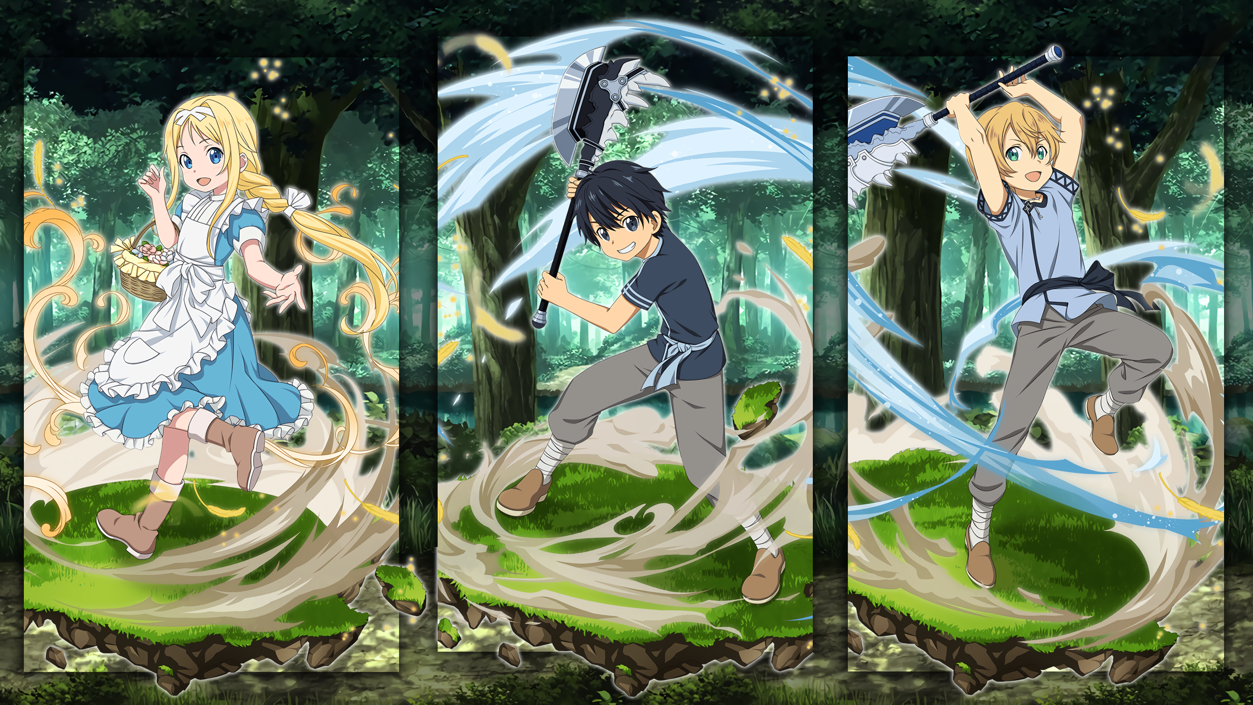 Alice, Kirito, and Eugeo from Sword Art Online: Alicization HD Wallpaper