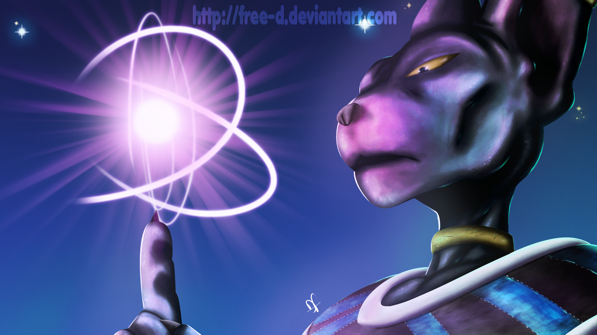 Beerus from Dragon Ball with energy sphere HD Wallpaper