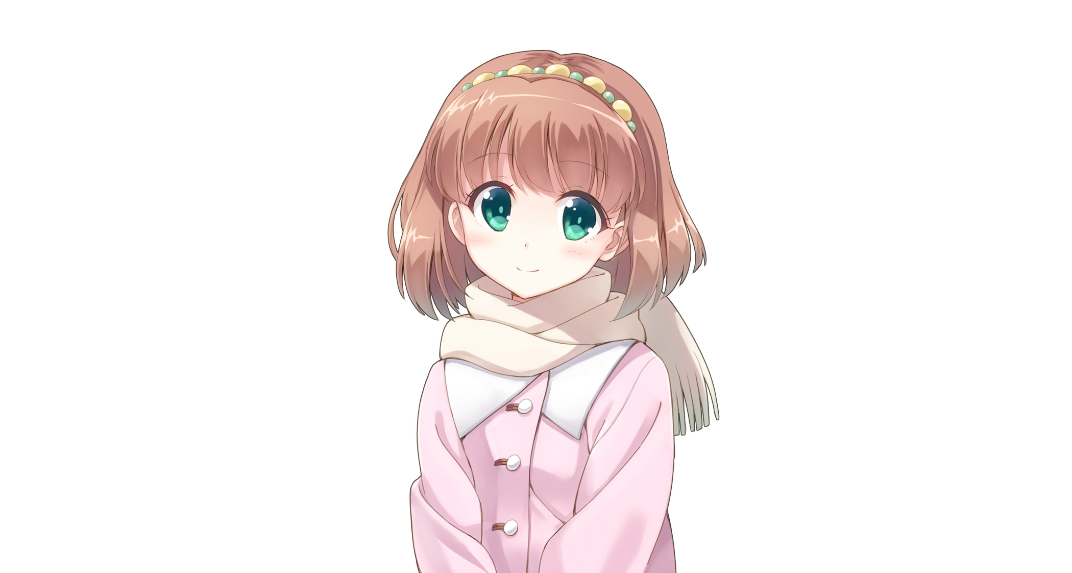 Girl with Brown Hair and Green Eyes HD Wallpaper