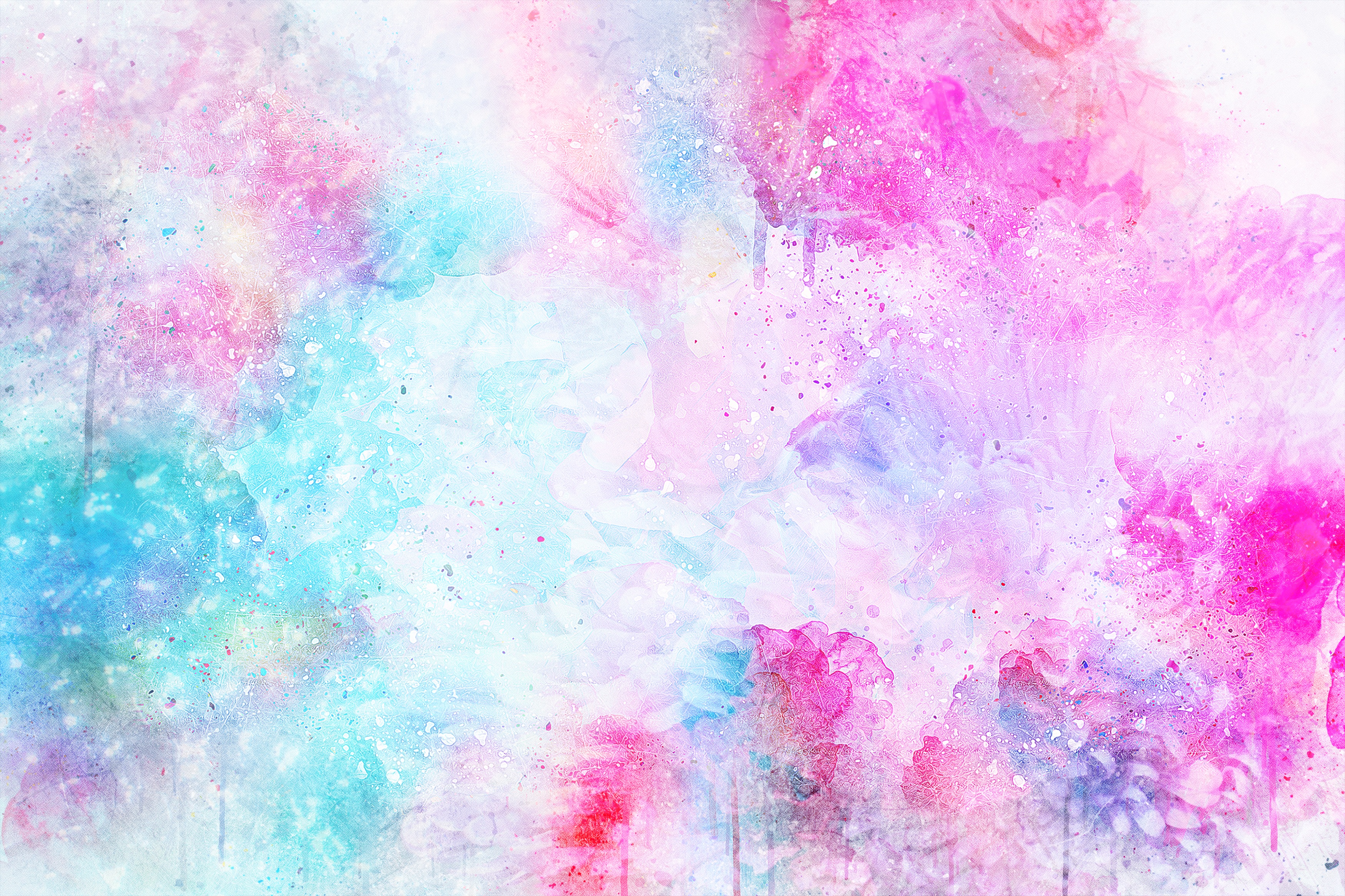 Abstract watercolor painting with pink and blue colors HD Wallpaper