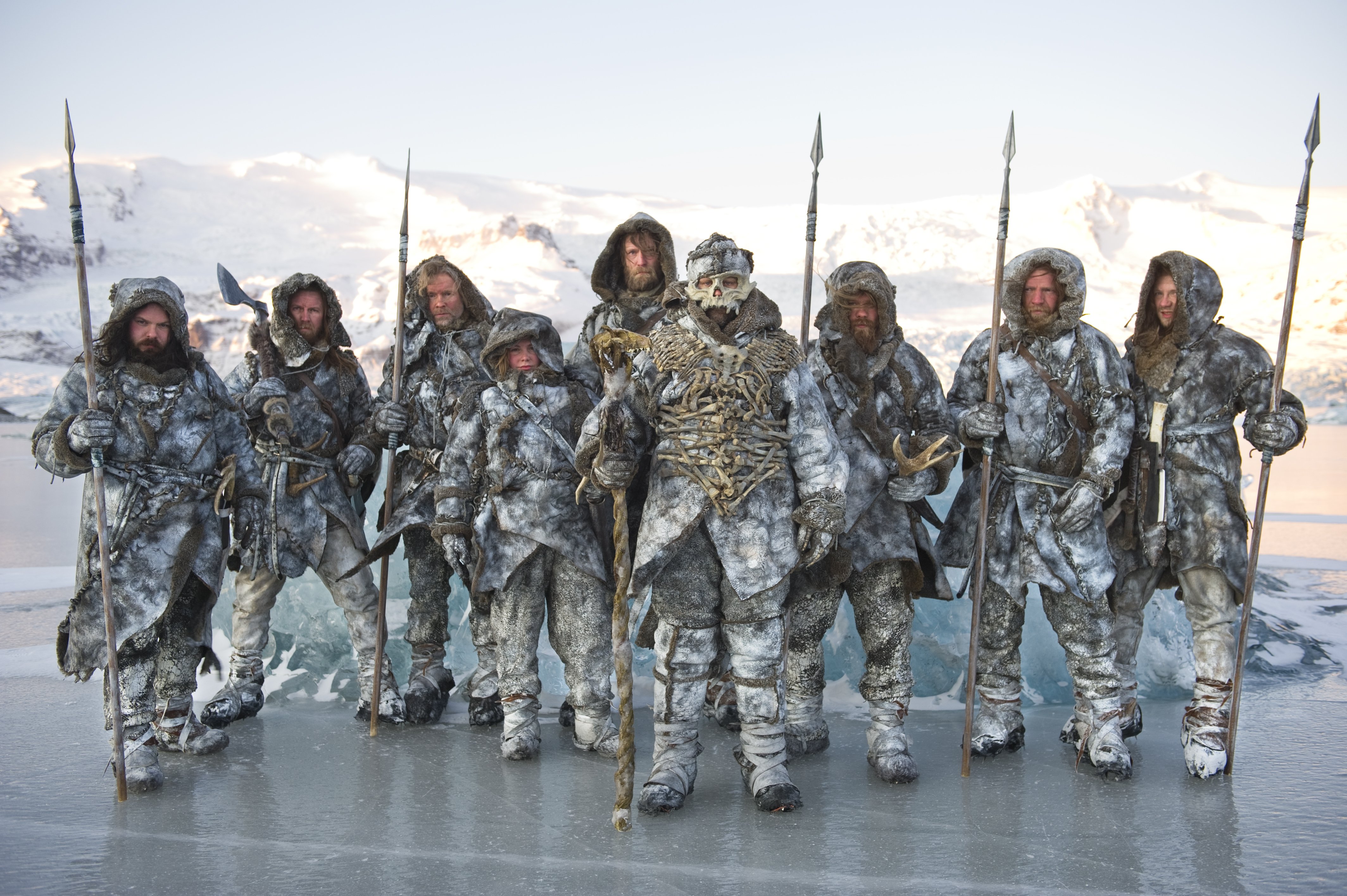 Wildlings from Game of Thrones in a snowy landscape HD Wallpaper