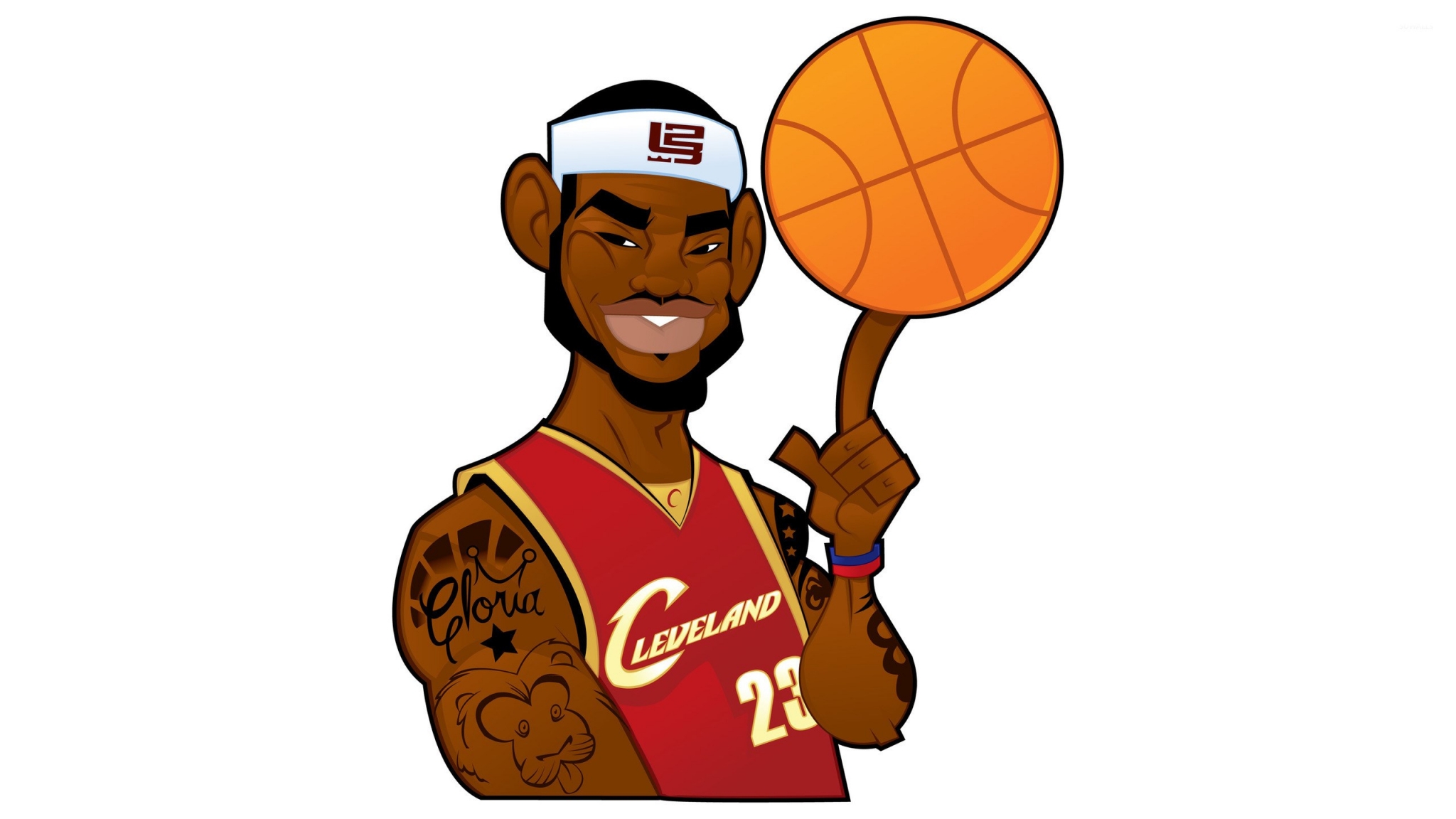 LeBron James spinning a basketball HD Wallpaper