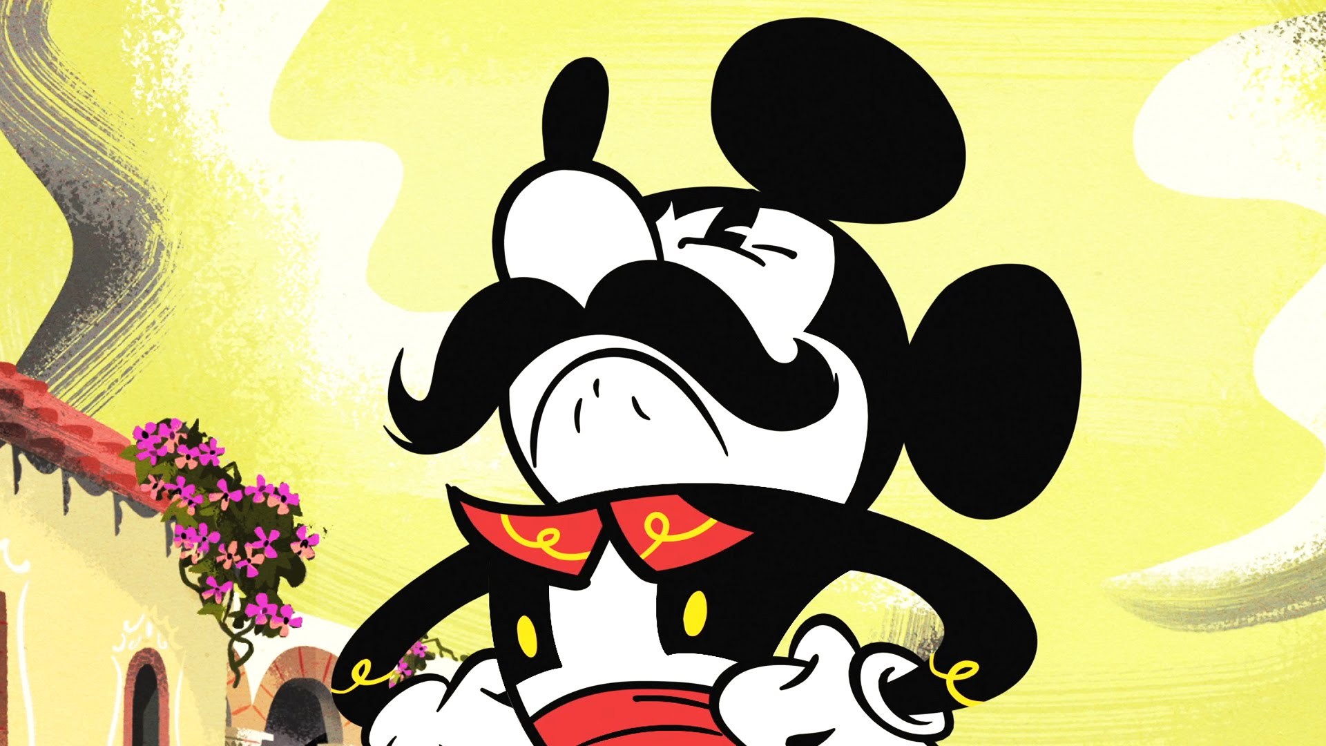 Mickey Mouse with a mustache HD Wallpaper