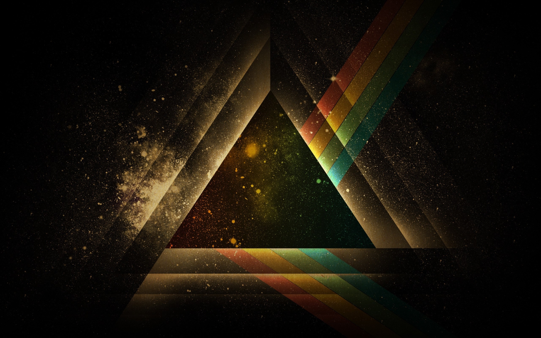 Pink Floyd prism with rainbow light effect HD Wallpaper