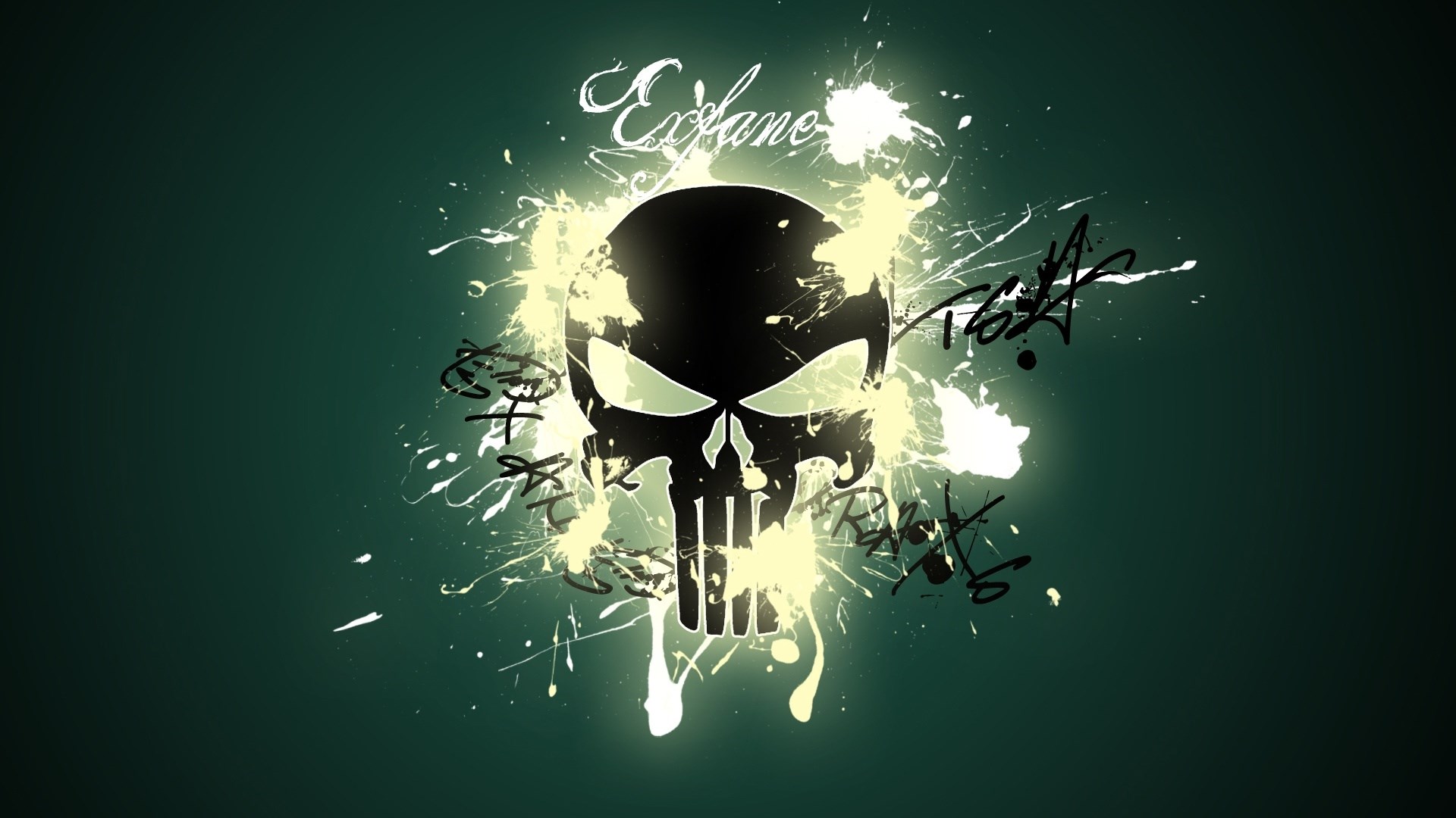 The Punisher Skull with Splatter Art HD Wallpaper