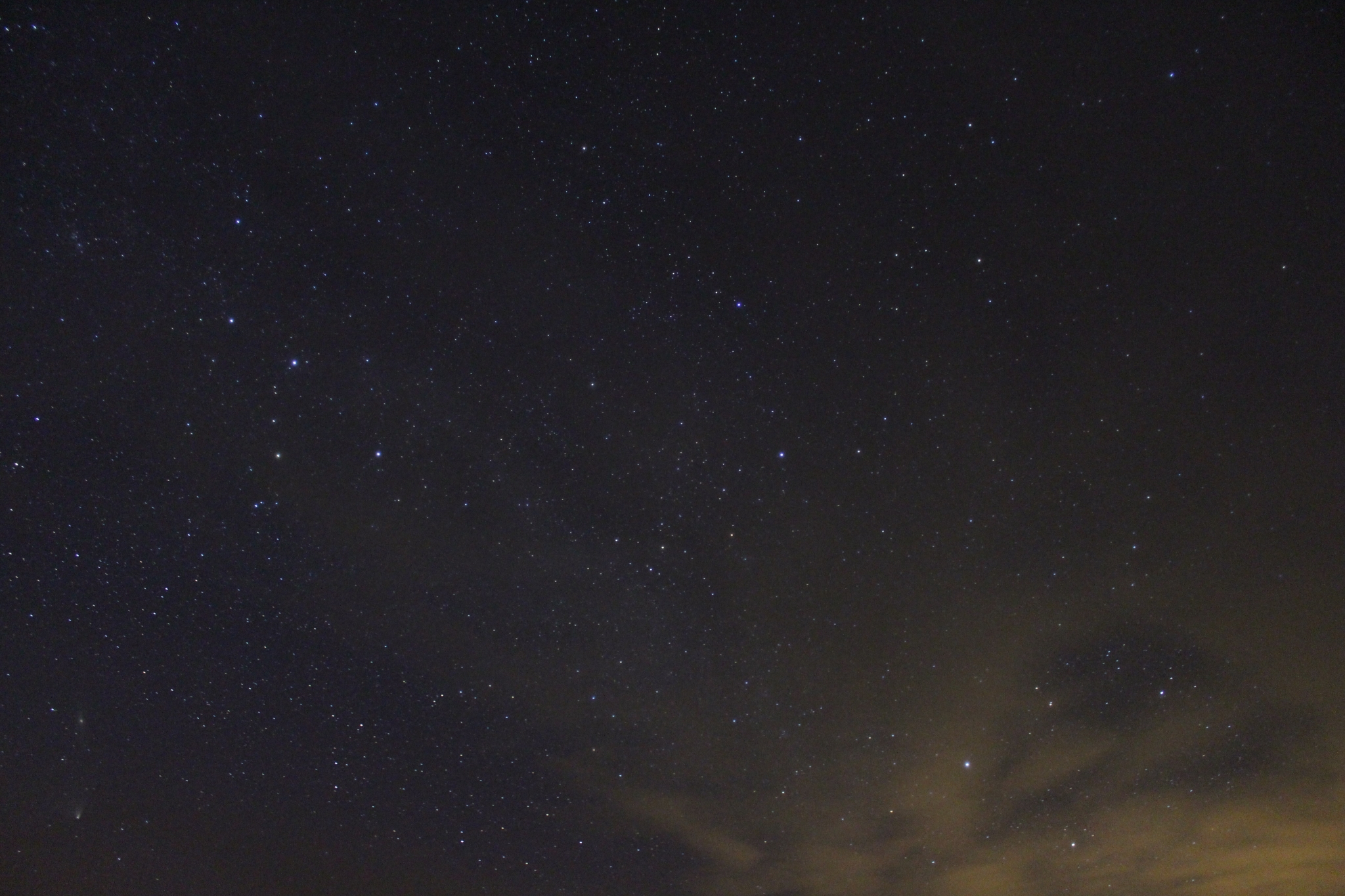 Night sky with stars and clouds HD Wallpaper