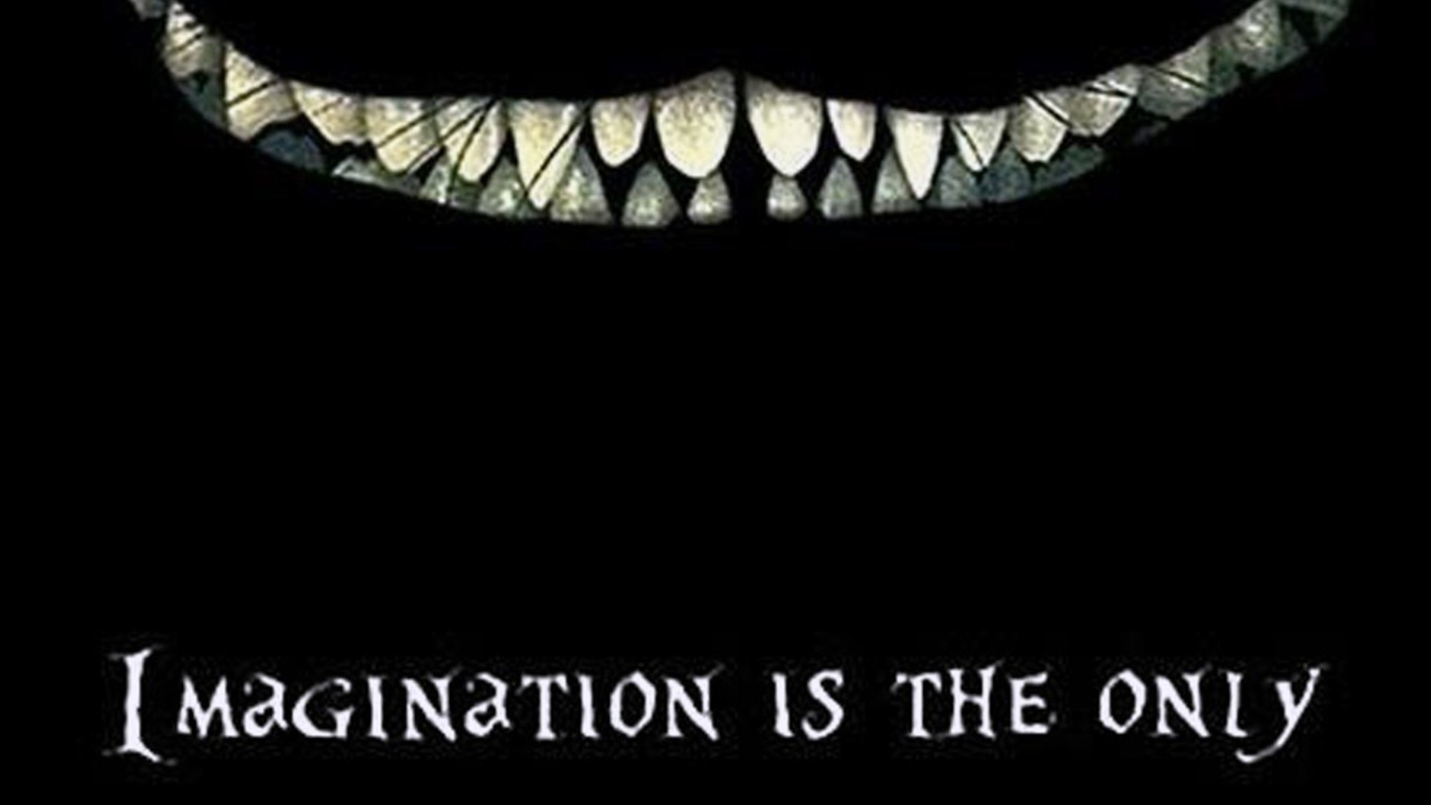 Cheshire Cat's Teeth and "Imagination is the Only" HD Wallpaper