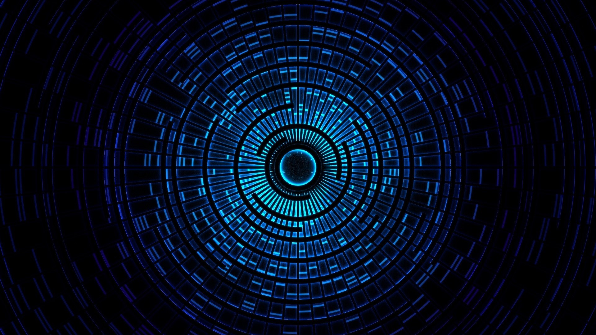 Abstract blue circular digital pattern HD Wallpaper