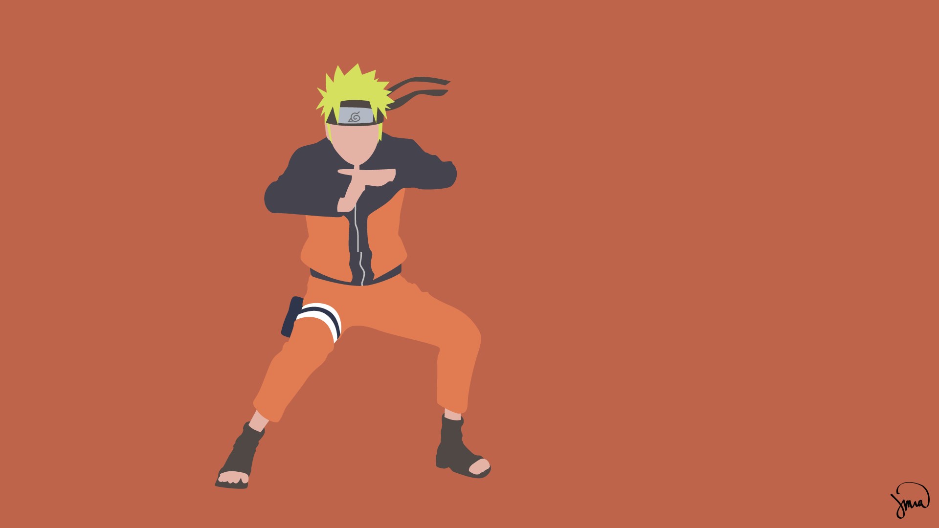 Naruto Uzumaki performing hand signs HD Wallpaper