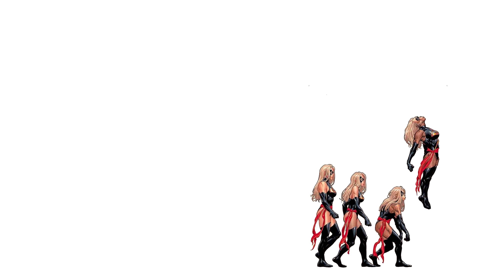 Ms. Marvel in sequence of motion HD Wallpaper