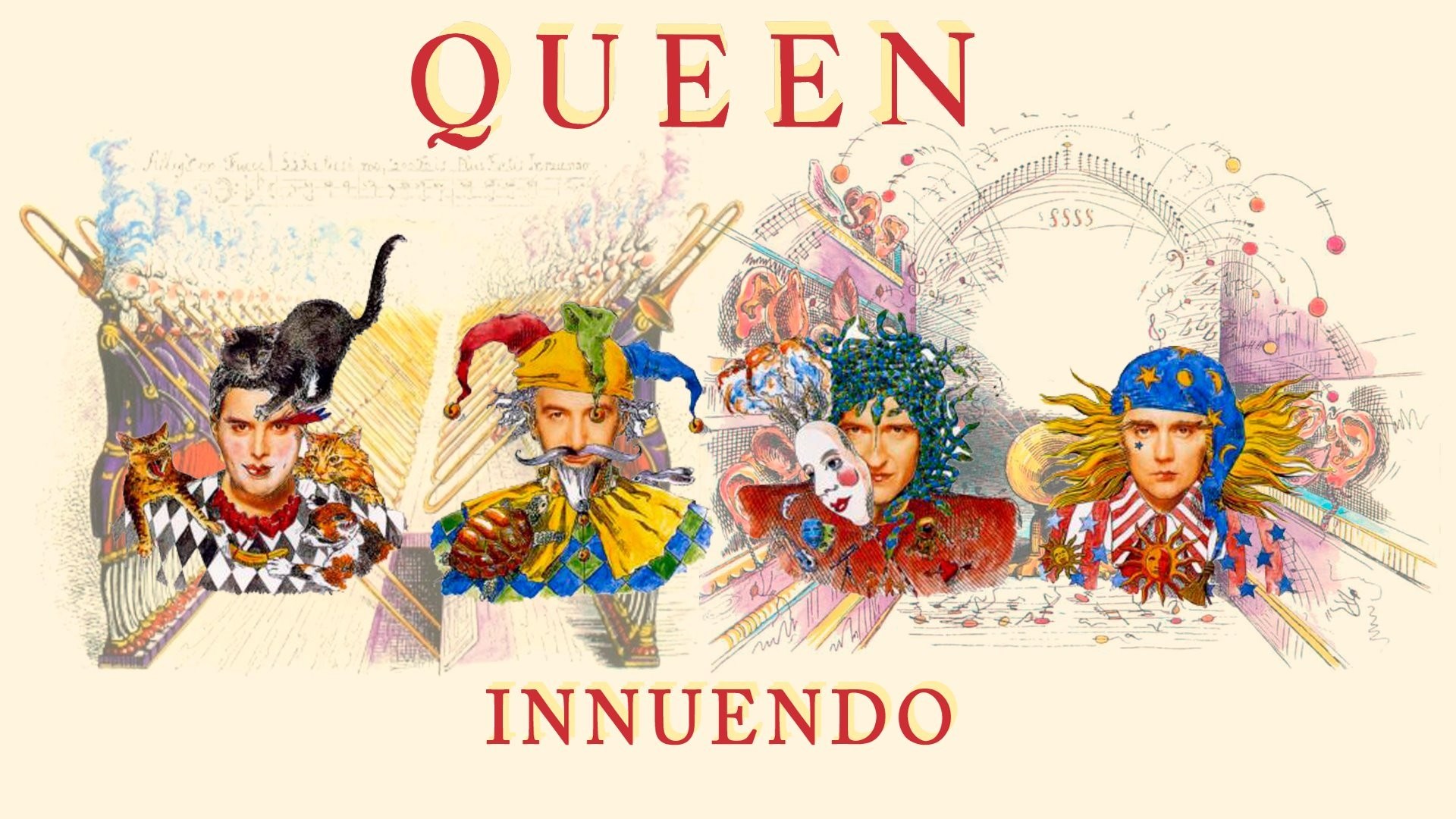 Queen Innuendo album cover art HD Wallpaper