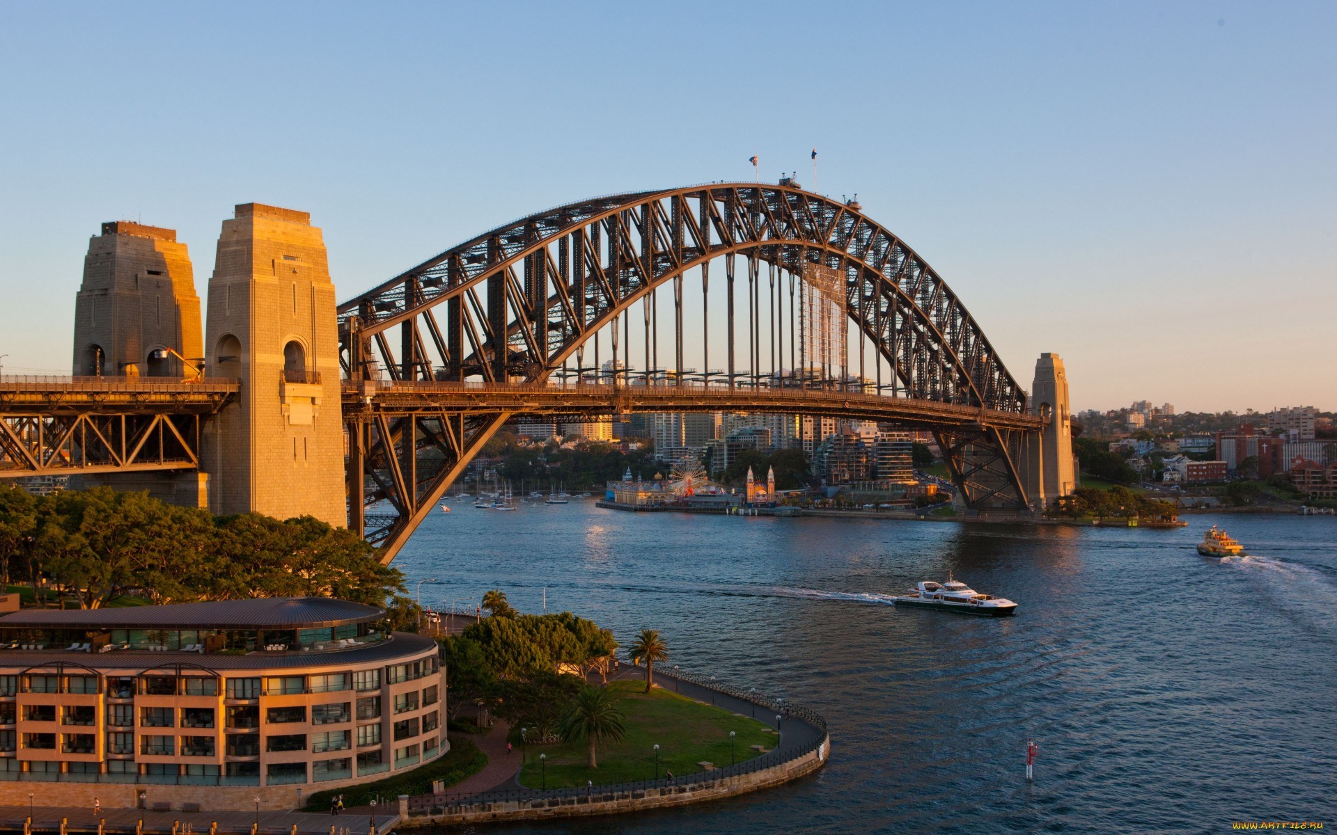 Sydney Harbour Bridge at sunset HD Wallpaper