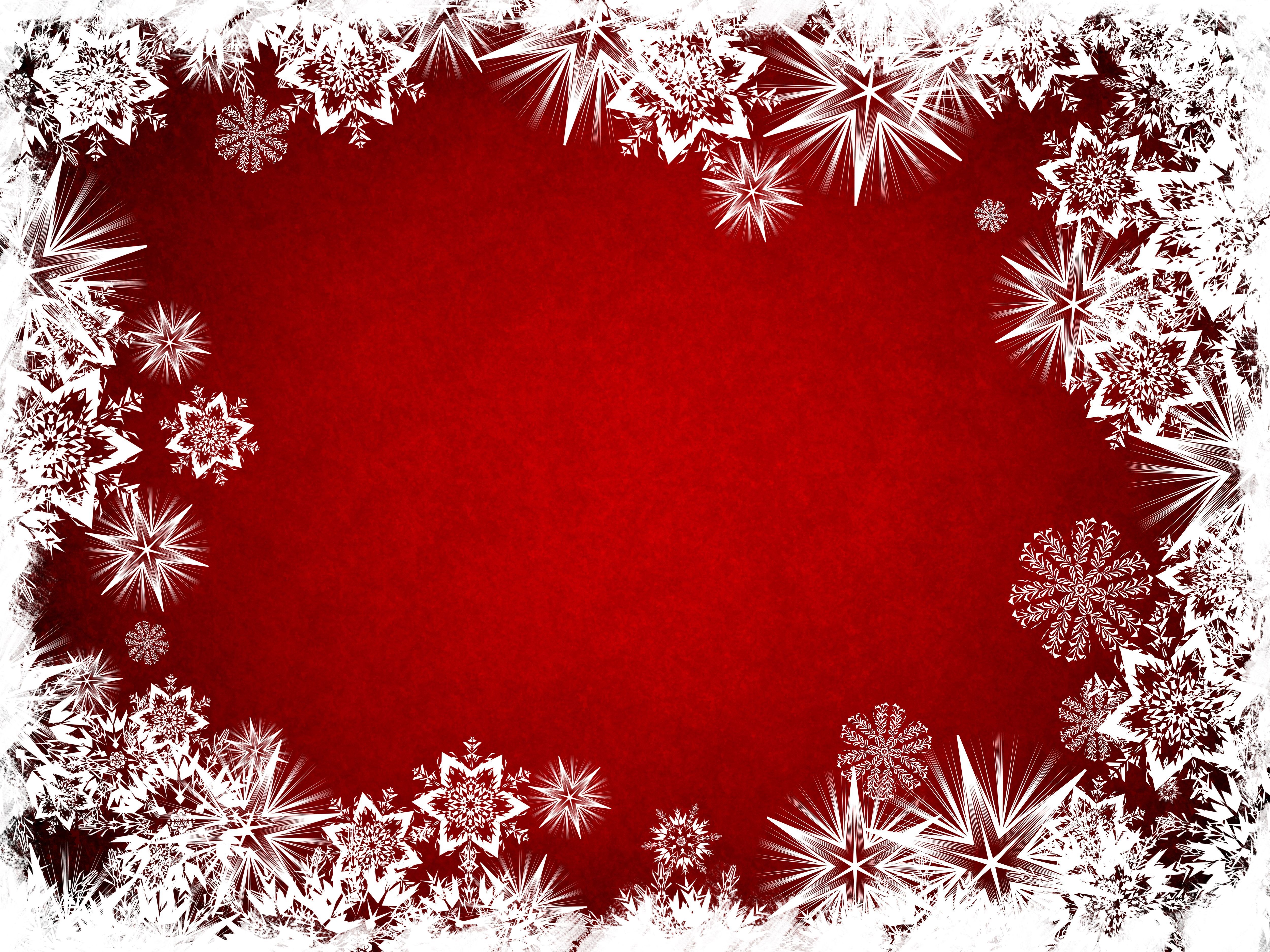 Snowflakes on a red background HD Wallpaper