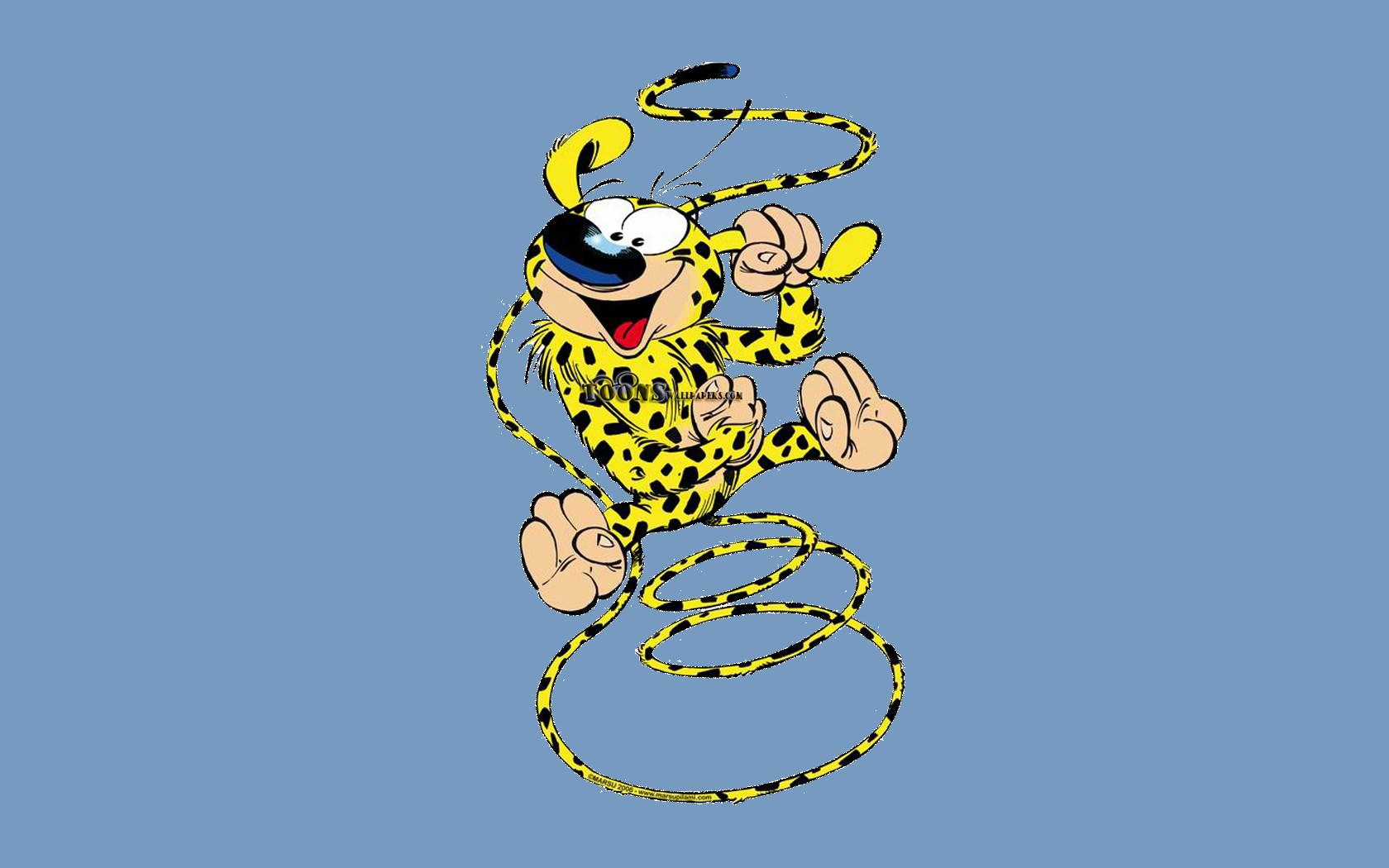 Marsupilami jumping with a coiled tail HD Wallpaper