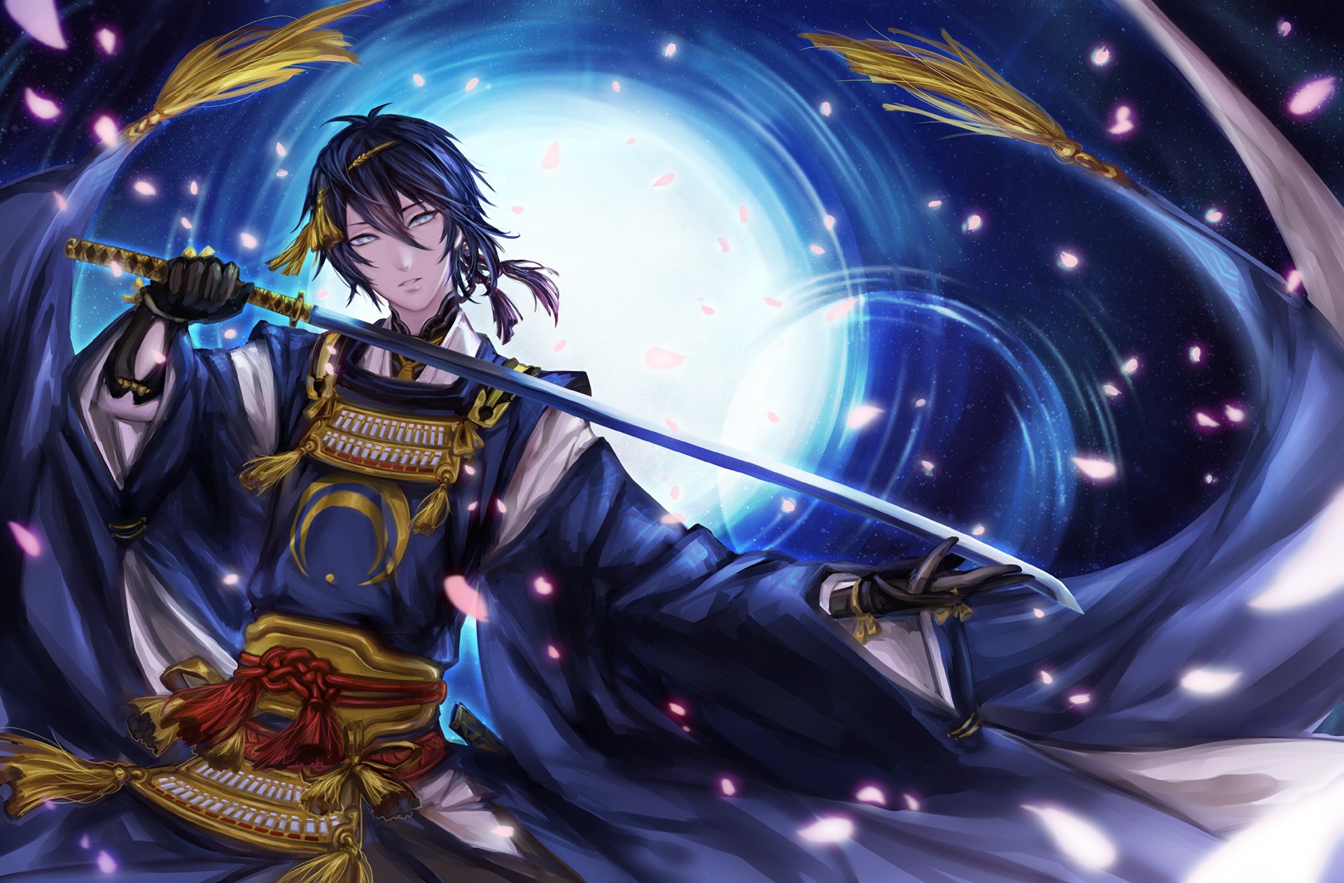 Man with sword from Touken Ranbu HD Wallpaper