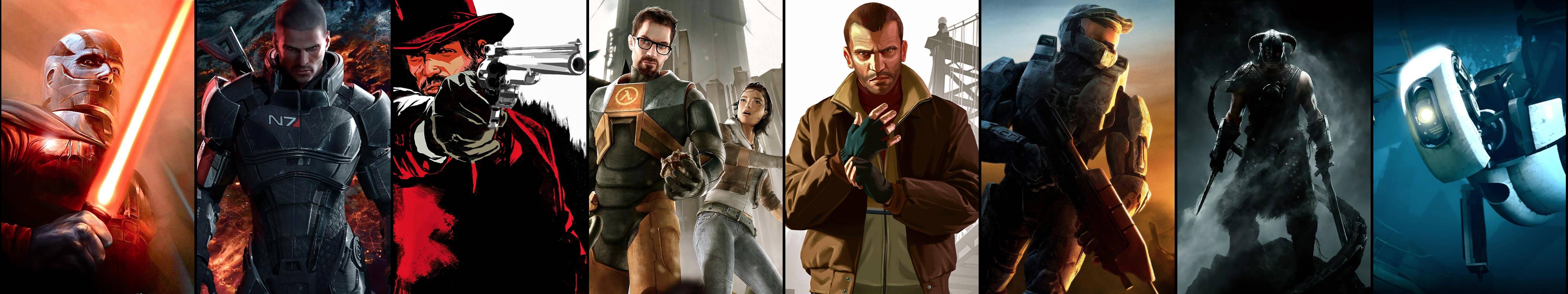 Collage of video game characters HD Wallpaper