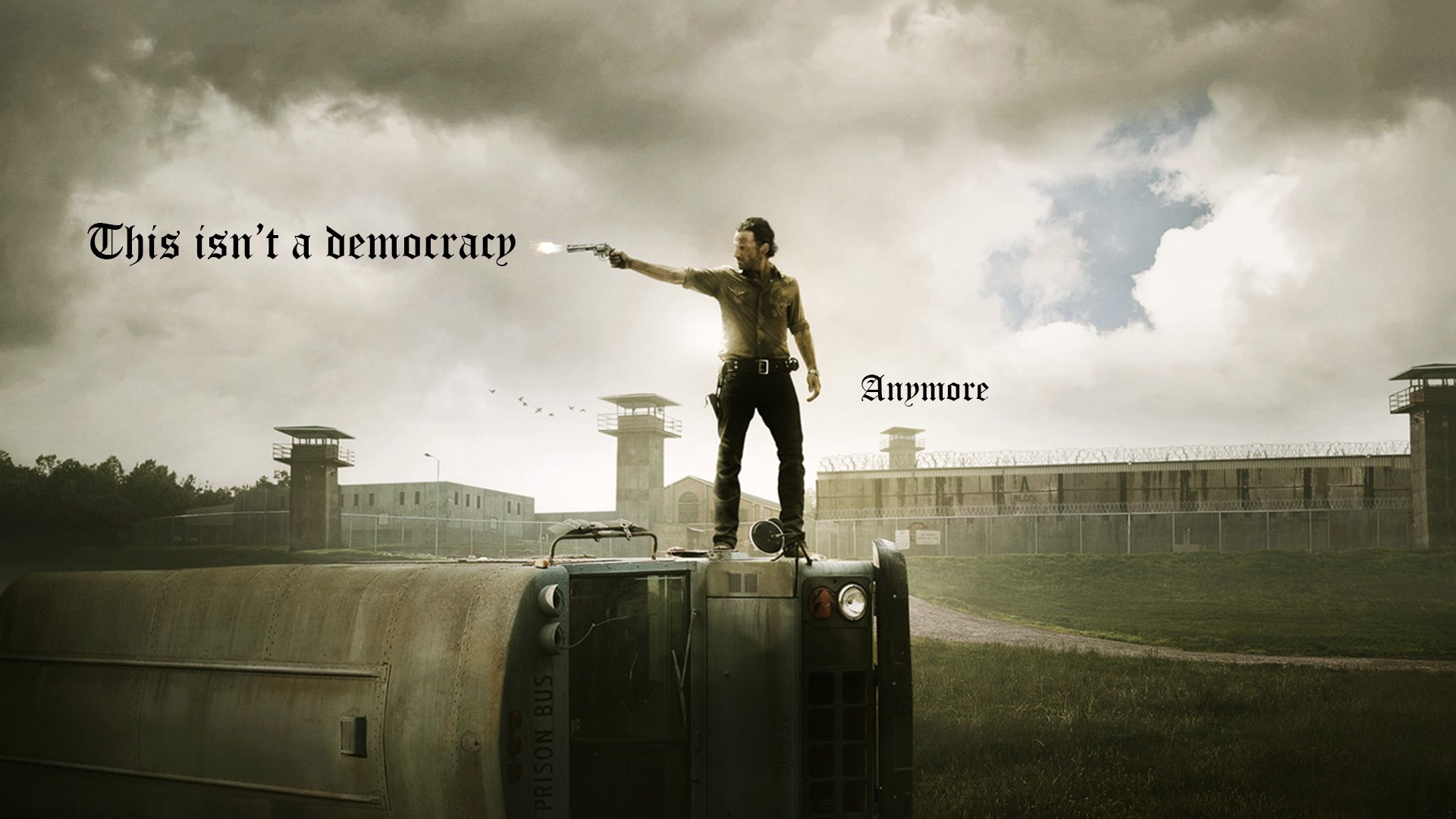 Rick Grimes from The Walking Dead in a prison HD Wallpaper