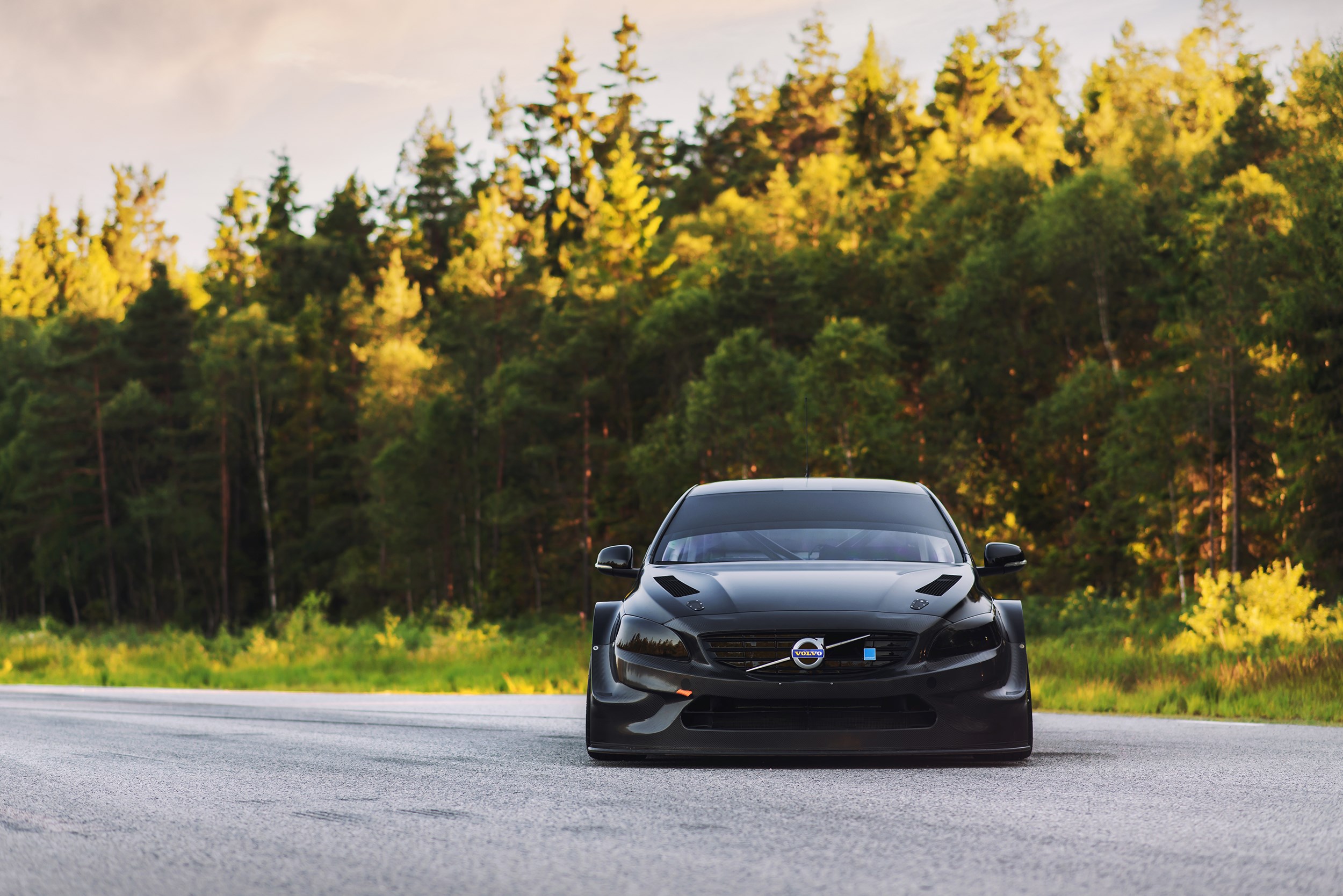 Volvo S60 Polestar race car on a road HD Wallpaper