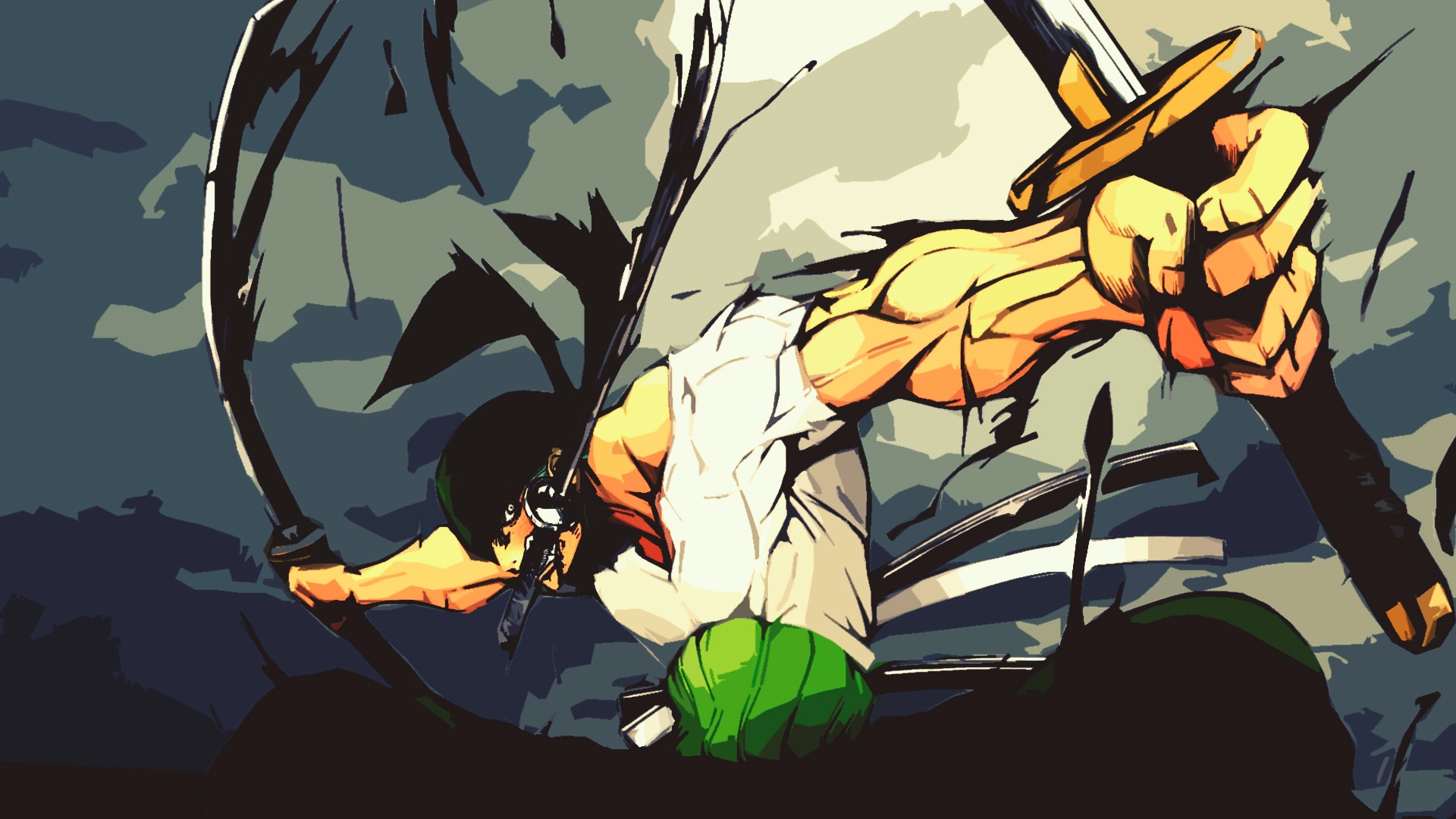 Roronoa Zoro from One Piece with Swords HD Wallpaper