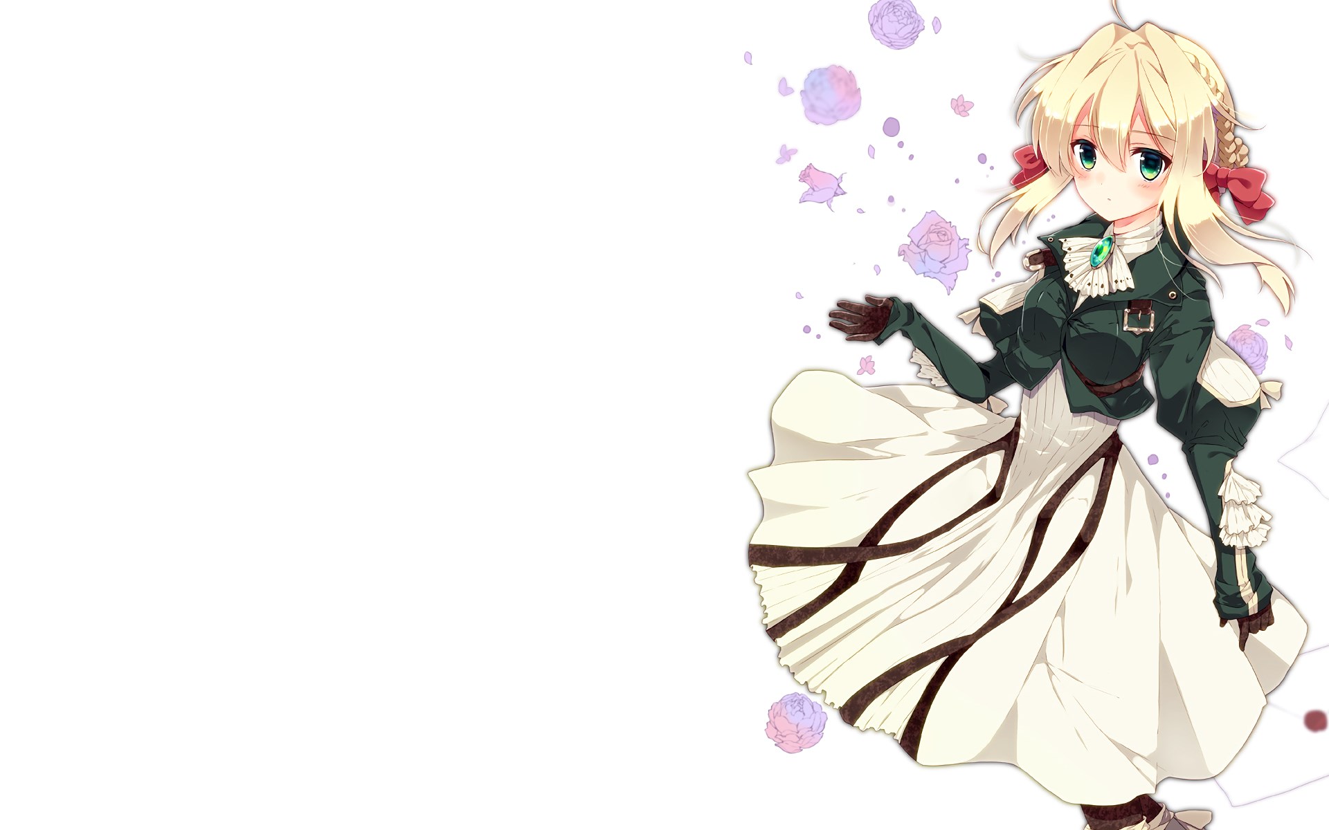 Violet Evergarden with Roses HD Wallpaper