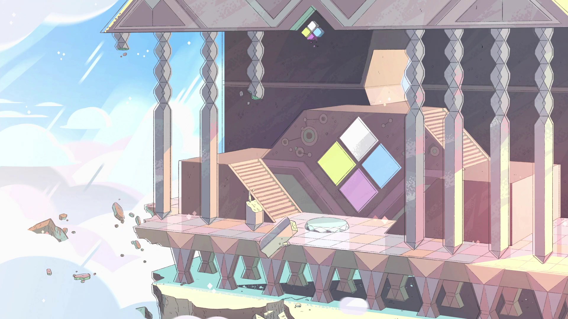 Steven Universe Homeworld structure with diamond symbols HD Wallpaper