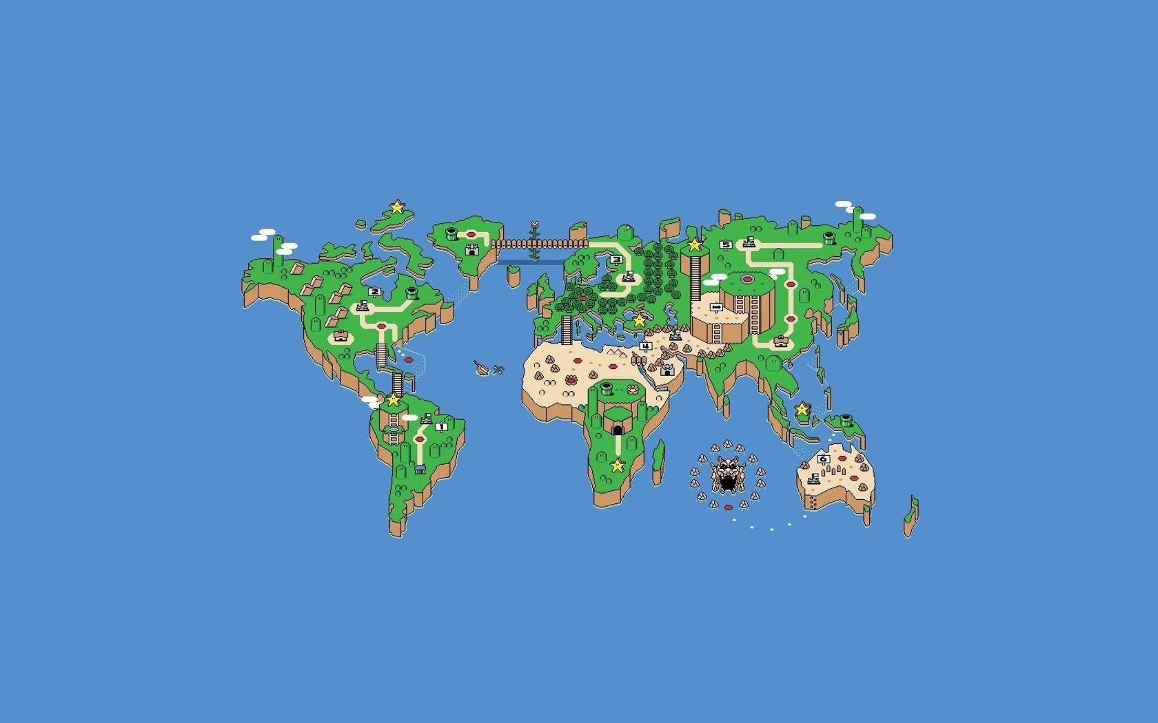 Super Mario World map of the world HD Wallpaper