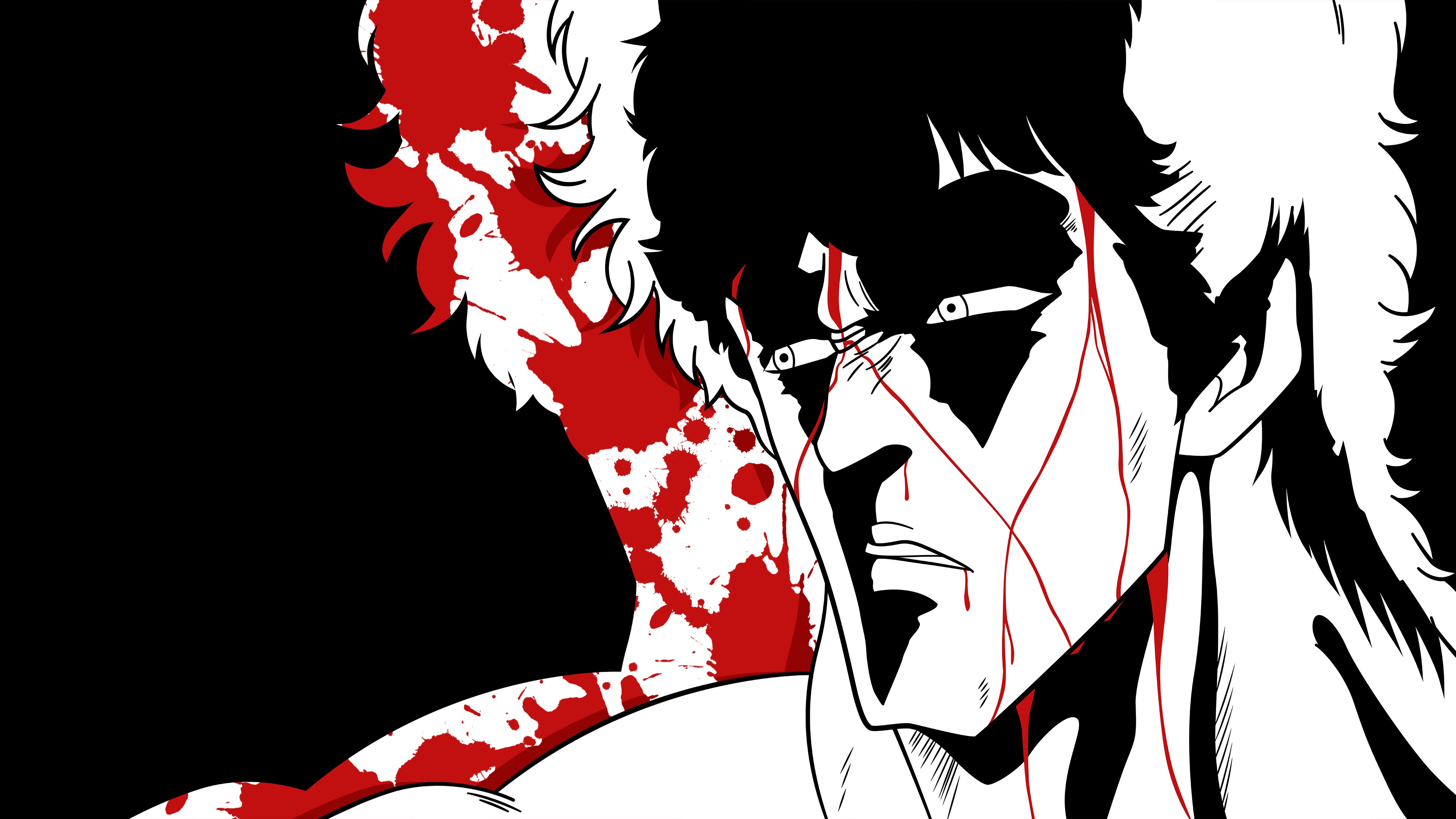 Kenshiro from Fist of the North Star with blood splatter HD Wallpaper
