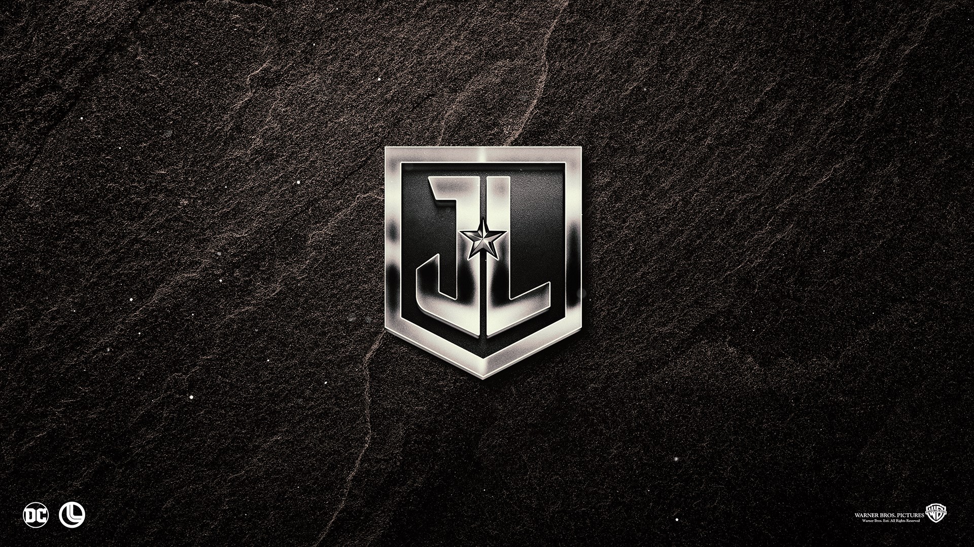 Justice League logo on dark stone background HD Wallpaper