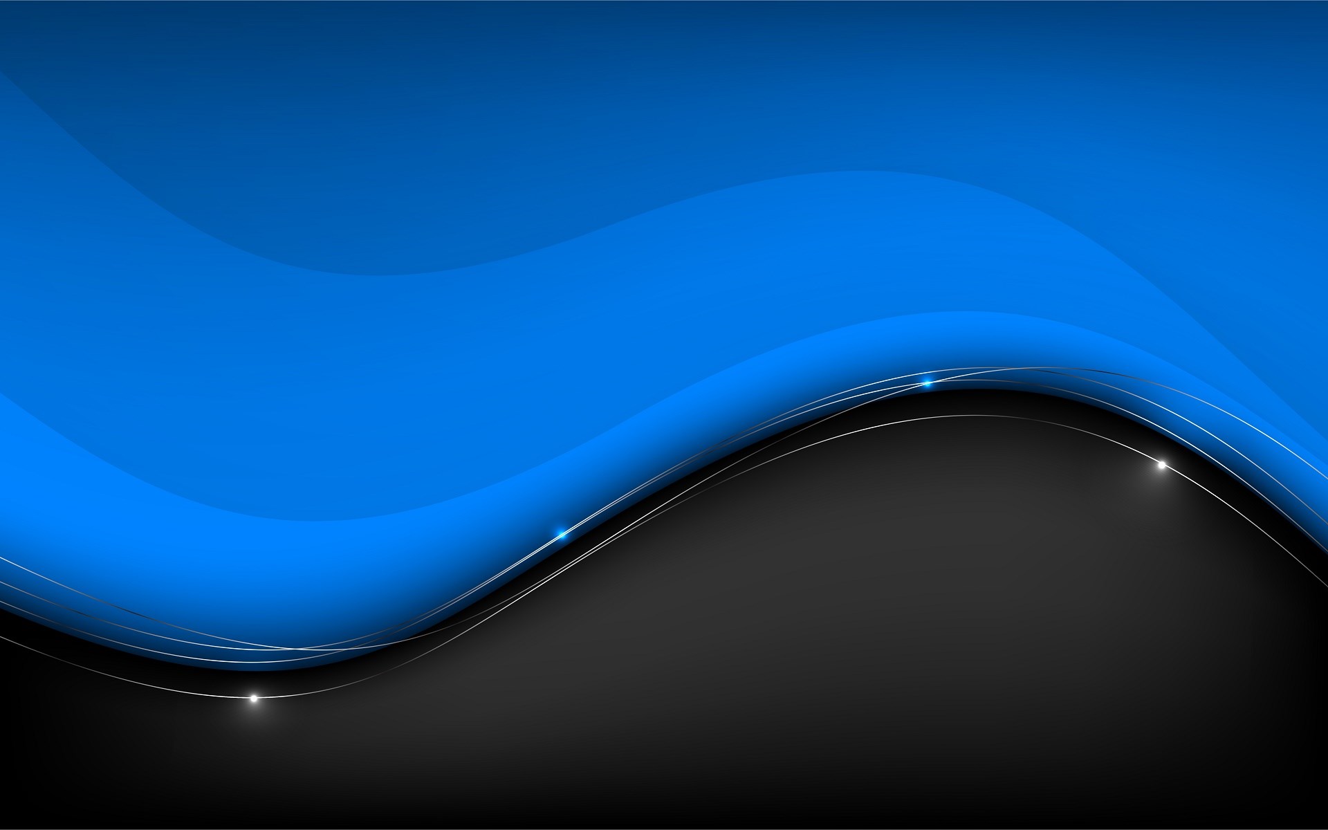 Blue wave on black background HD Wallpaper