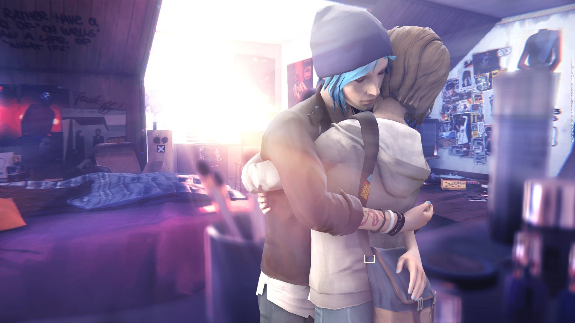 Chloe and Max from Life is Strange hugging HD Wallpaper